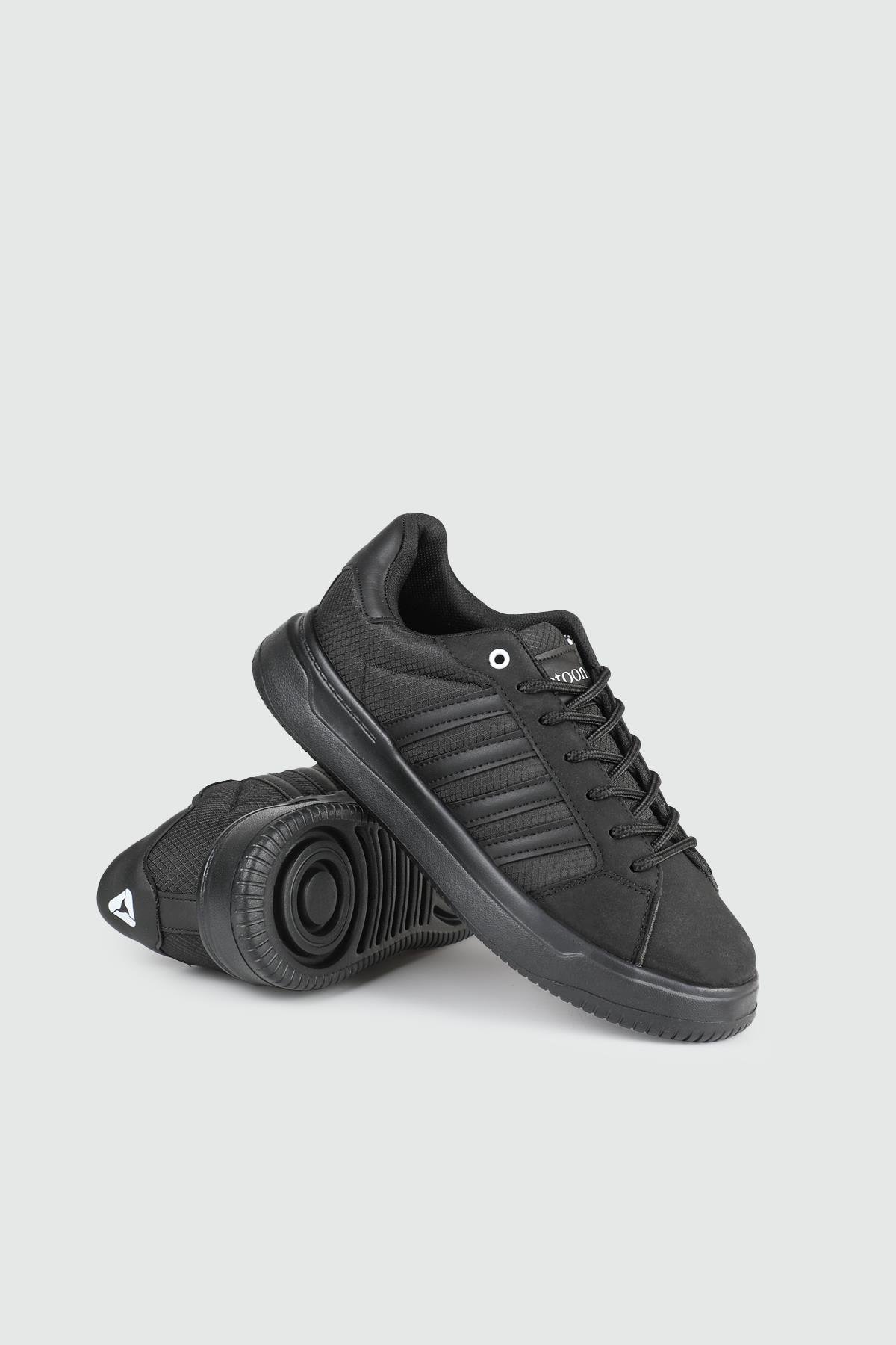 Nefes Alır Fileli Bağcıklı Siyah Unisex Spor Ayakkabı 2202 Unisex Sneaker Letoon LETOON 2202 UNİSEX SPOR