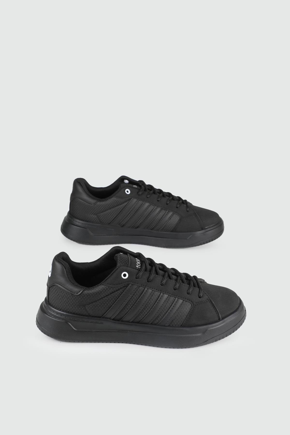 Nefes Alır Fileli Bağcıklı Siyah Unisex Spor Ayakkabı 2202 Unisex Sneaker Letoon LETOON 2202 UNİSEX SPOR