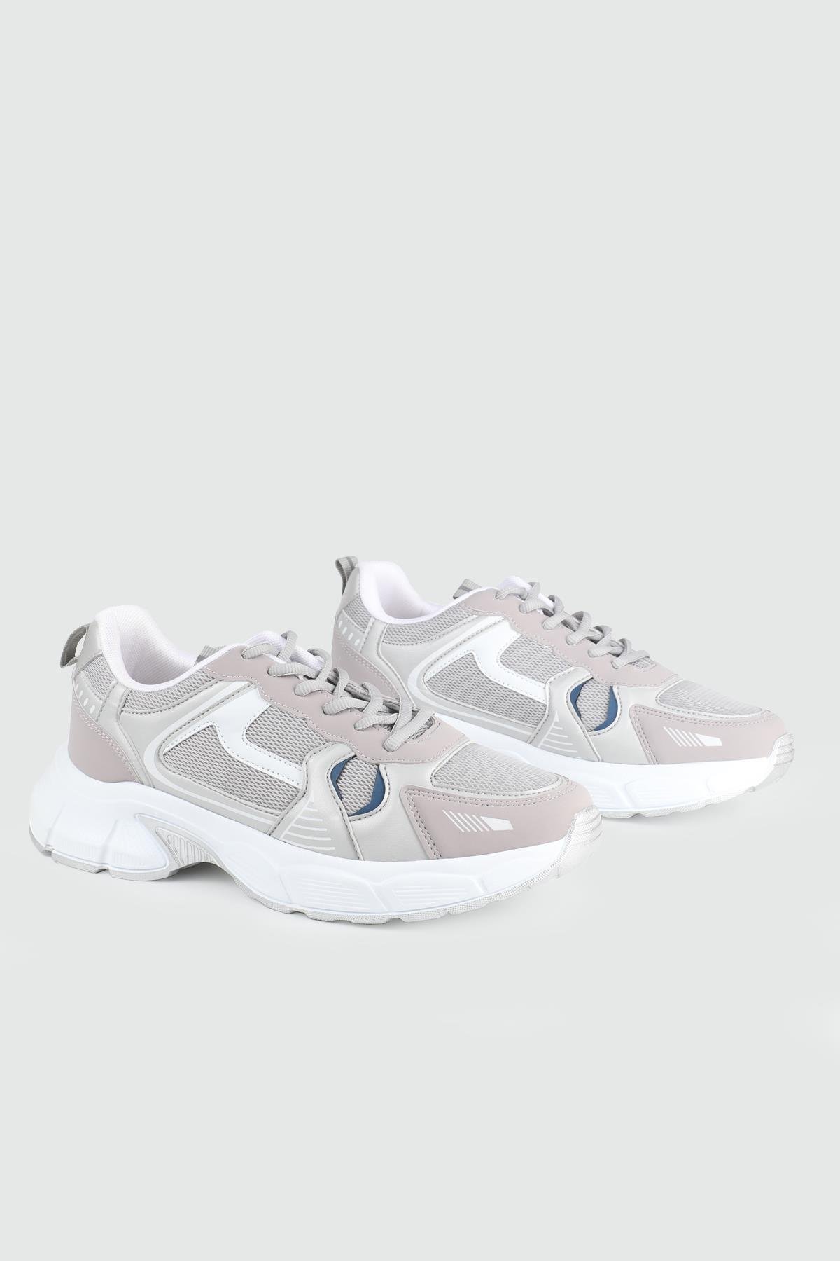 Nefes Alır Kalın Taban Bağcıklı Buz İndigo Beyaz Gümüş Erkek Spor Ayakkabı 7450 Erkek Günlük Spor Ayakkabı REBACK REBACK 7450 MER SPOR
