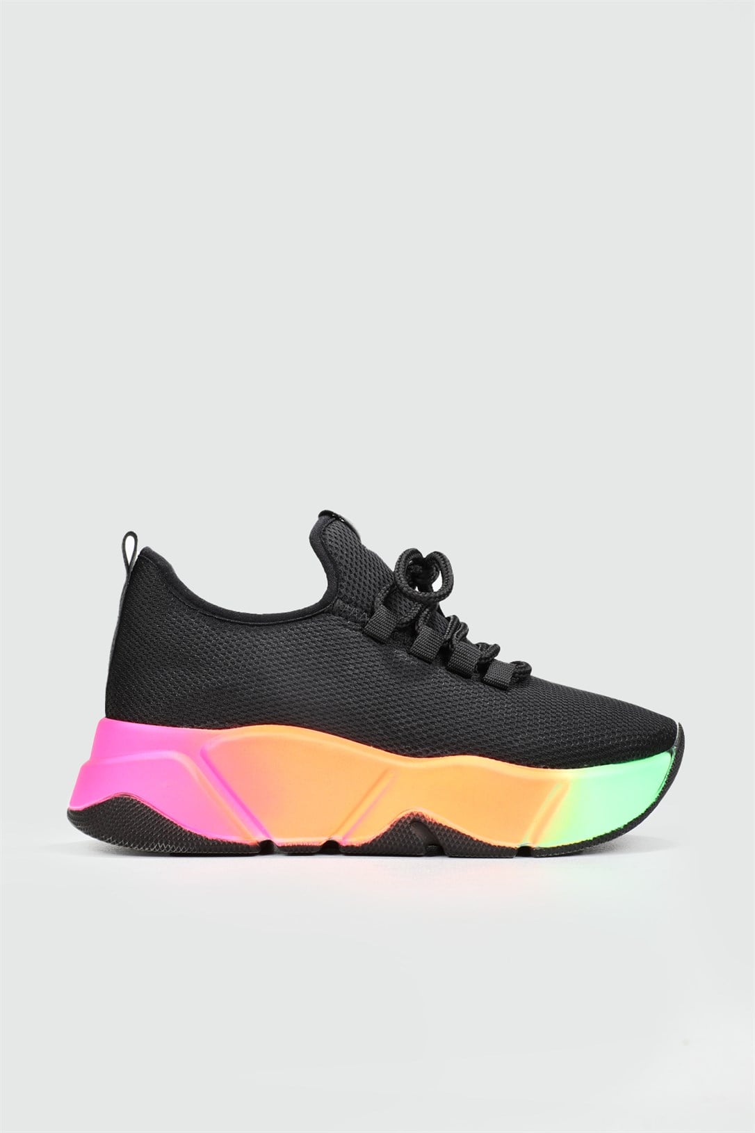 Nefes Alır Kalın Taban Bağcıklı Siyah Multi Kadın Spor Ayakkabı RSL-400 Kadın Sneaker Beınsteps Beinsteps RSL-400 22Y