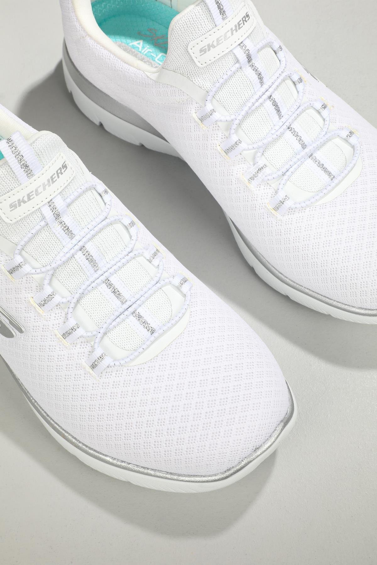 Nefes Alır Ortopedik Beyaz Gümüş Kadın Spor Ayakkabı SUMMİTS Kadın Günlük Spor Ayakkabı Skechers SKECHERS 12980 SUMMİTS ZEN SPR
