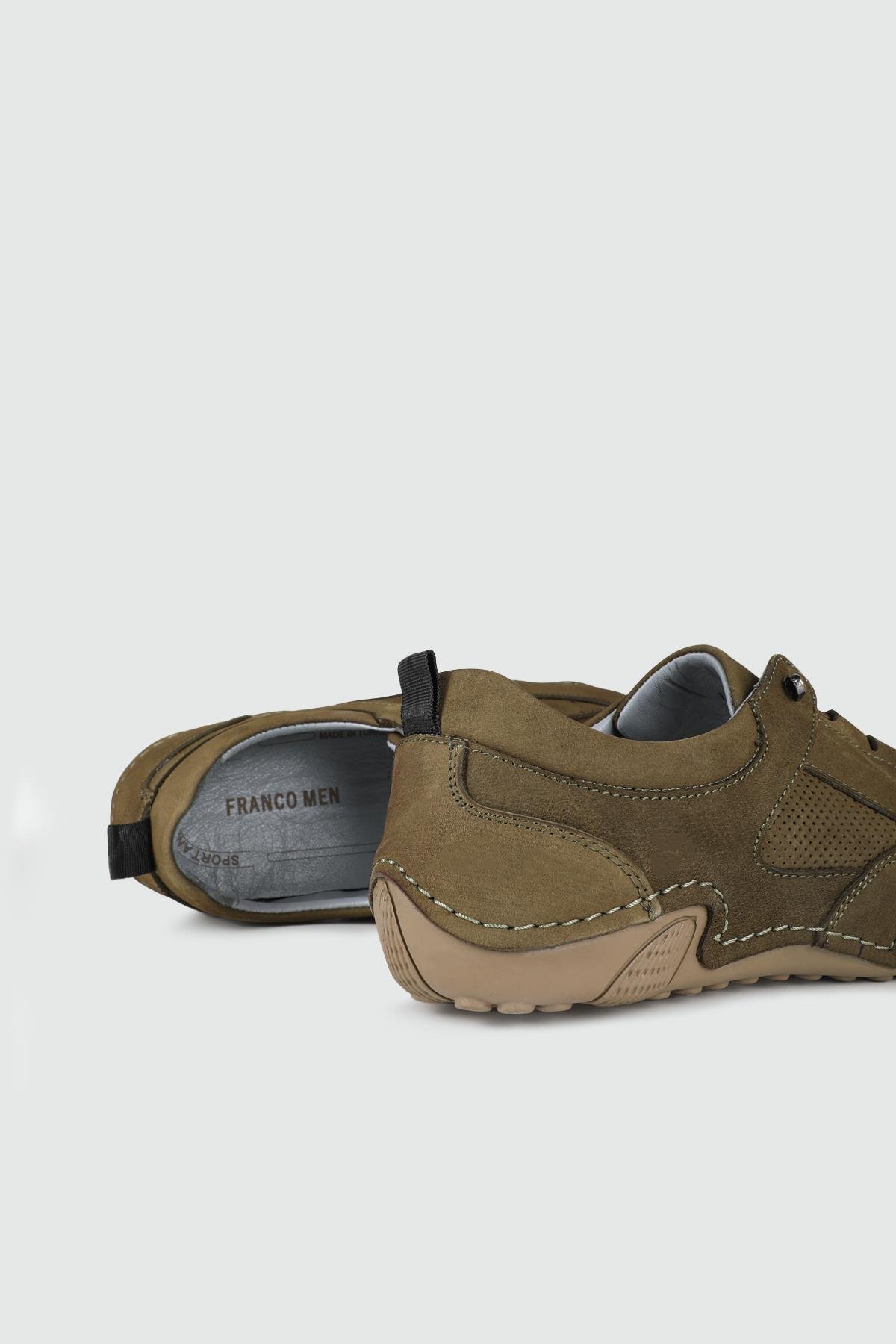 Nefes Alır Rahat Haki Nubuk Erkek Ayakkabı 328 Erkek Günlük Ayakkabı James Franco FRANCO MEN 328 MER 24K