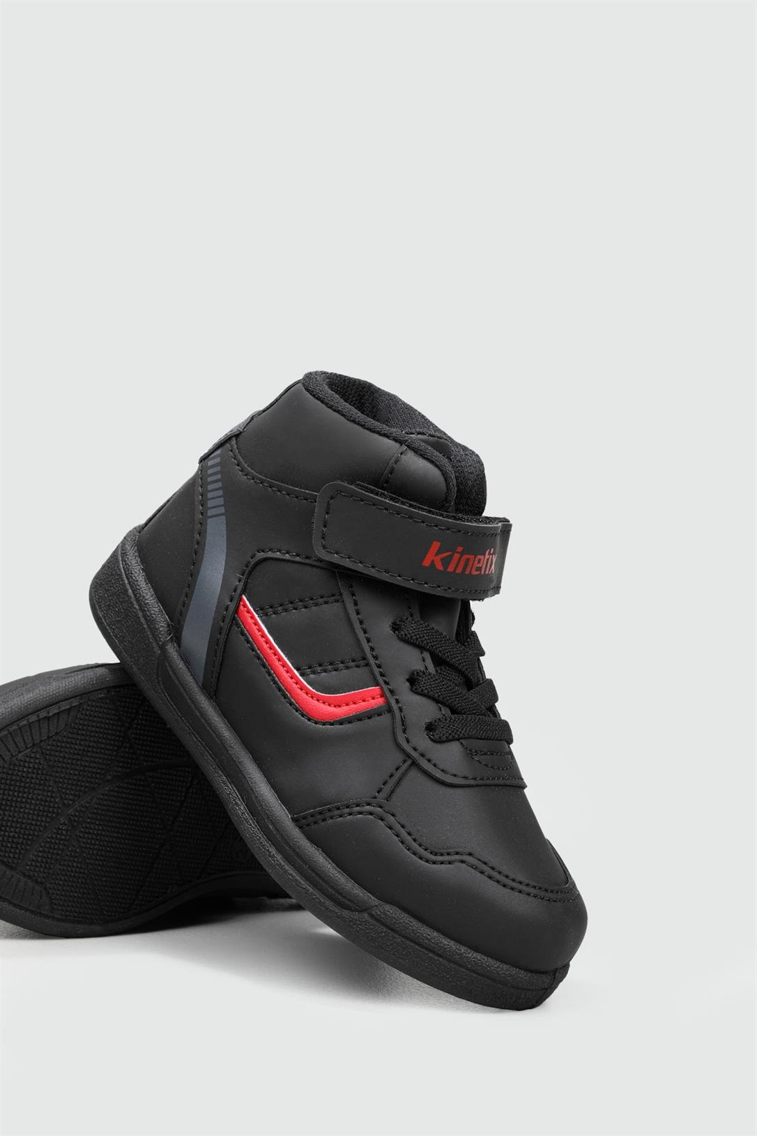 Nefes Alır Rahat Siyah Kırmızı Çocuk Spor Ayakkabı HORNET Çocuk Günlük Spor Ayakkabı Kinetix KİNETİX HORNET PU HI 22k