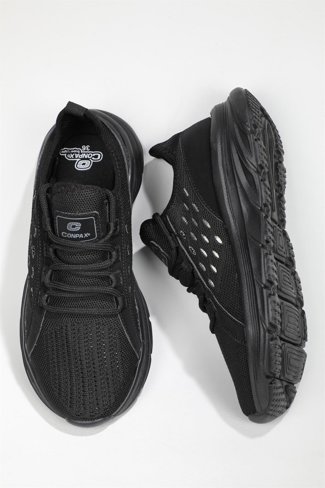 Nefes Alır Rahat Siyah Unisex Spor Ayakkabı 1272 Unisex Günlük Spor Ayakkabı Conpax CONPAX 1272 Unisex 22Y