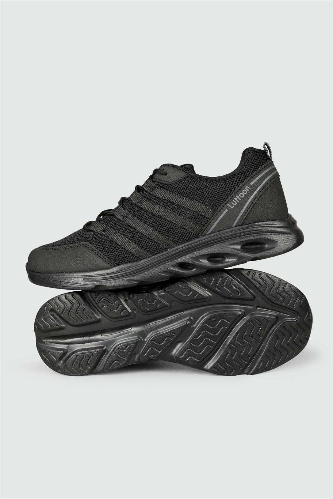 Nefes Alır Sneaker Siyah Füme Erkek Spor Ayakkabı 4138 Erkek Günlük Spor Ayakkabı Lutton LUTTON 4138 MER SPOR
