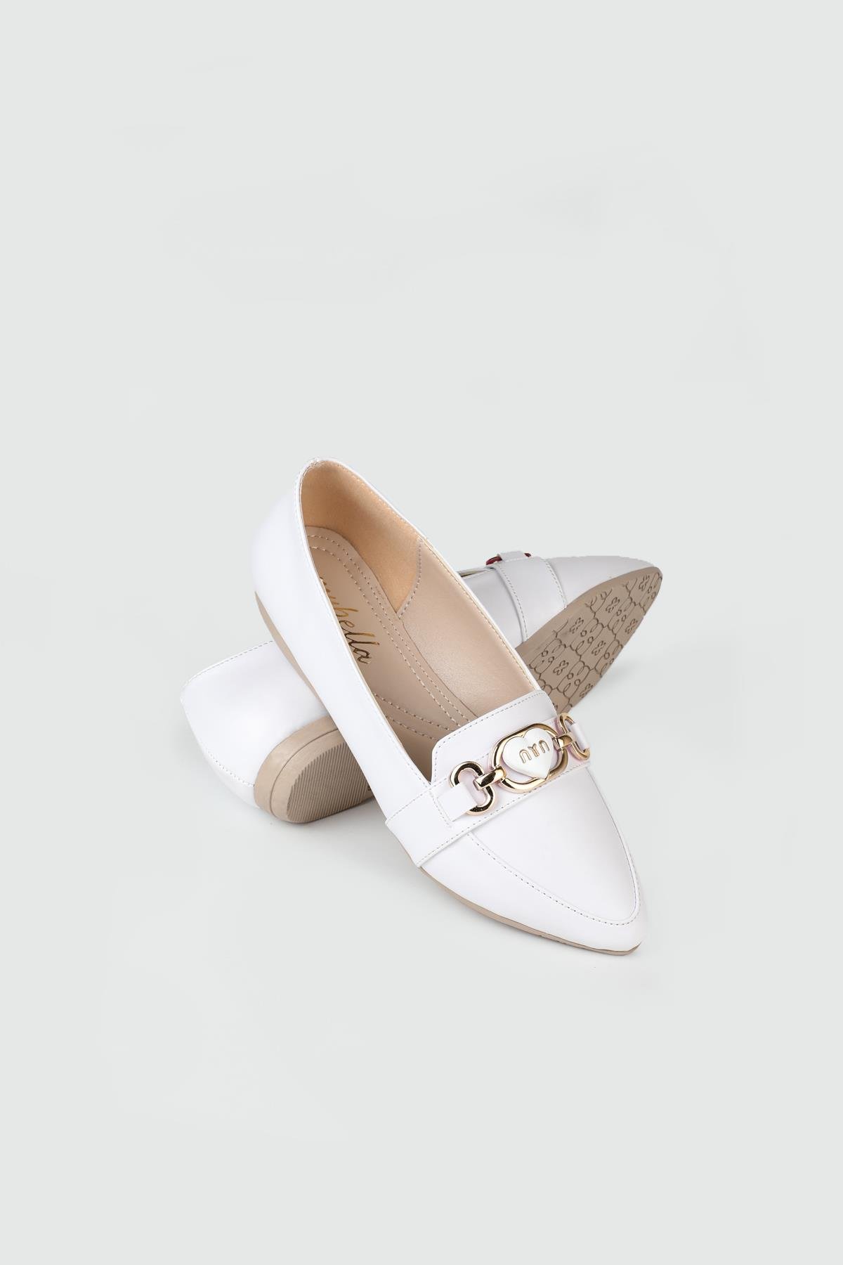 Önden Tokalı Günlük Beyaz Kadın Babet ŞM-2002 Kadın Babet Carla Bella My Bella ŞM-2002 Kadın 25Y