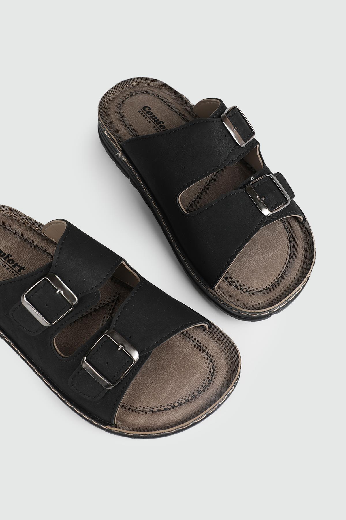 Önden Tokalı Günlük Siyah Erkek Terlik 9902 Erkek Terlik Avox AVOX 9902 Erkek 24Y