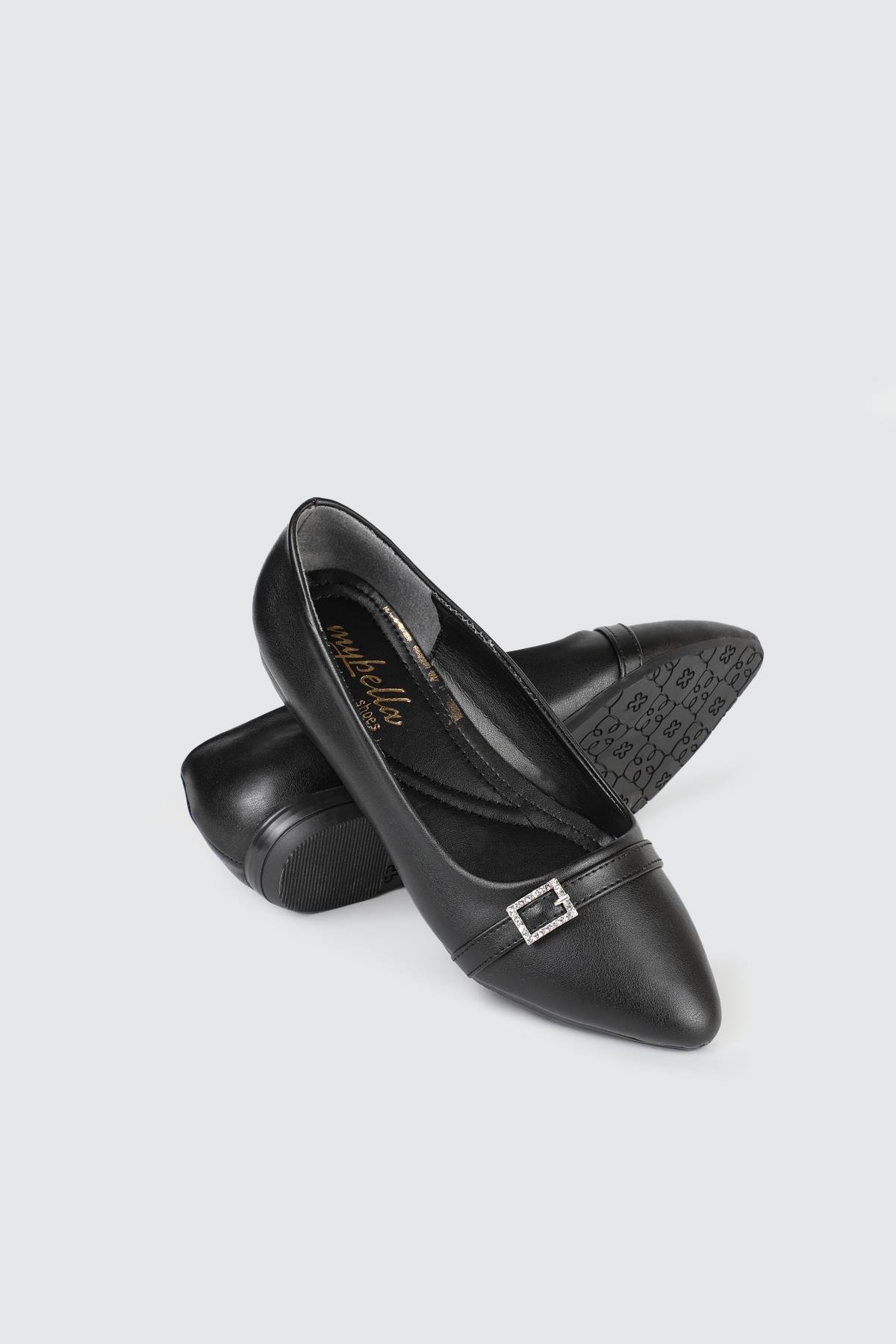 Önden Tokalı Günlük Siyah Kadın Babet ŞM-1005 Kadın Babet Carla Bella My Bella ŞM-1005 Kadın 25Y