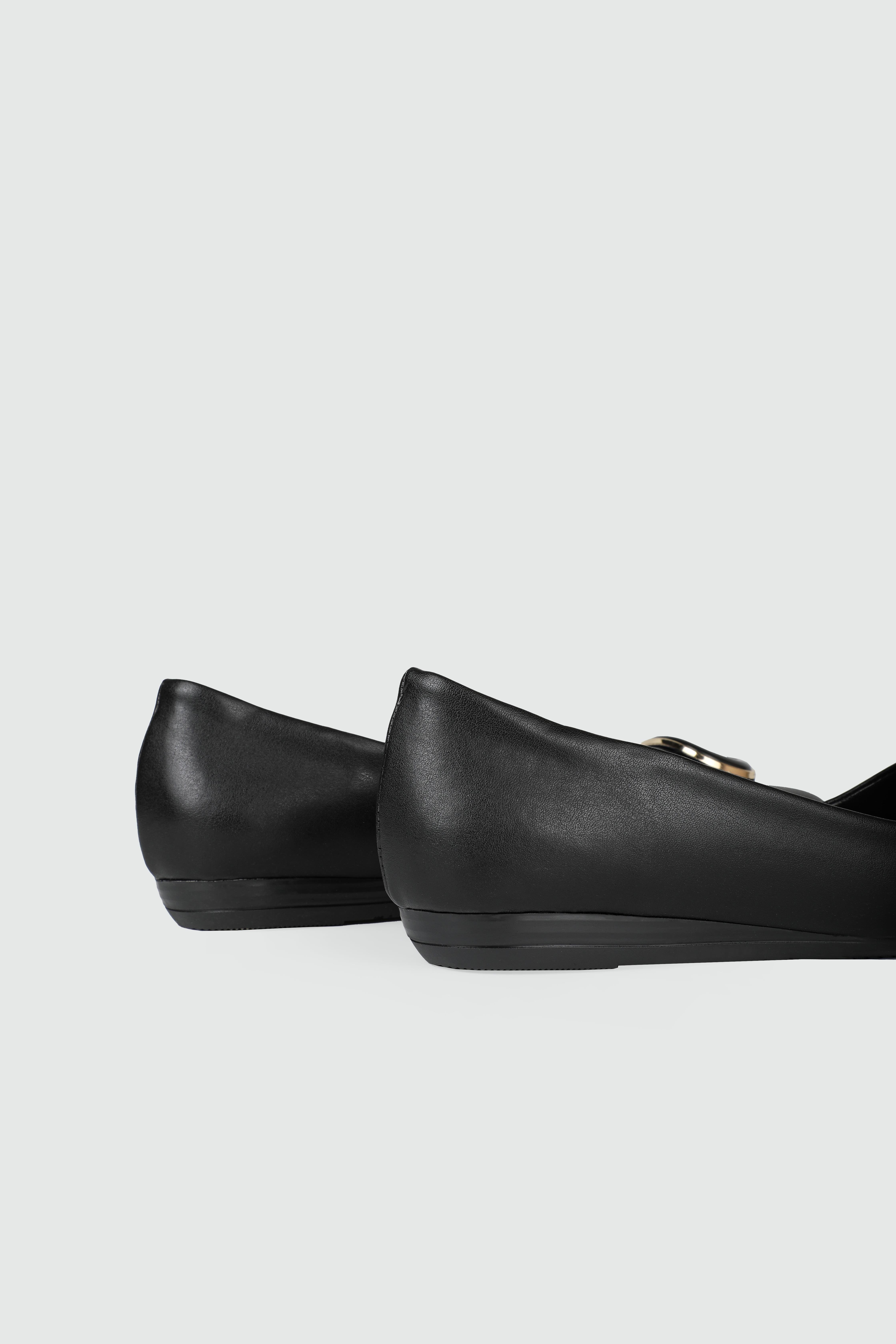 Önden Tokalı Günlük Siyah Kadın Babet ŞM-1045 Kadın Babet Carla Bella My Bella 25Y ŞM-1045 Tokalı