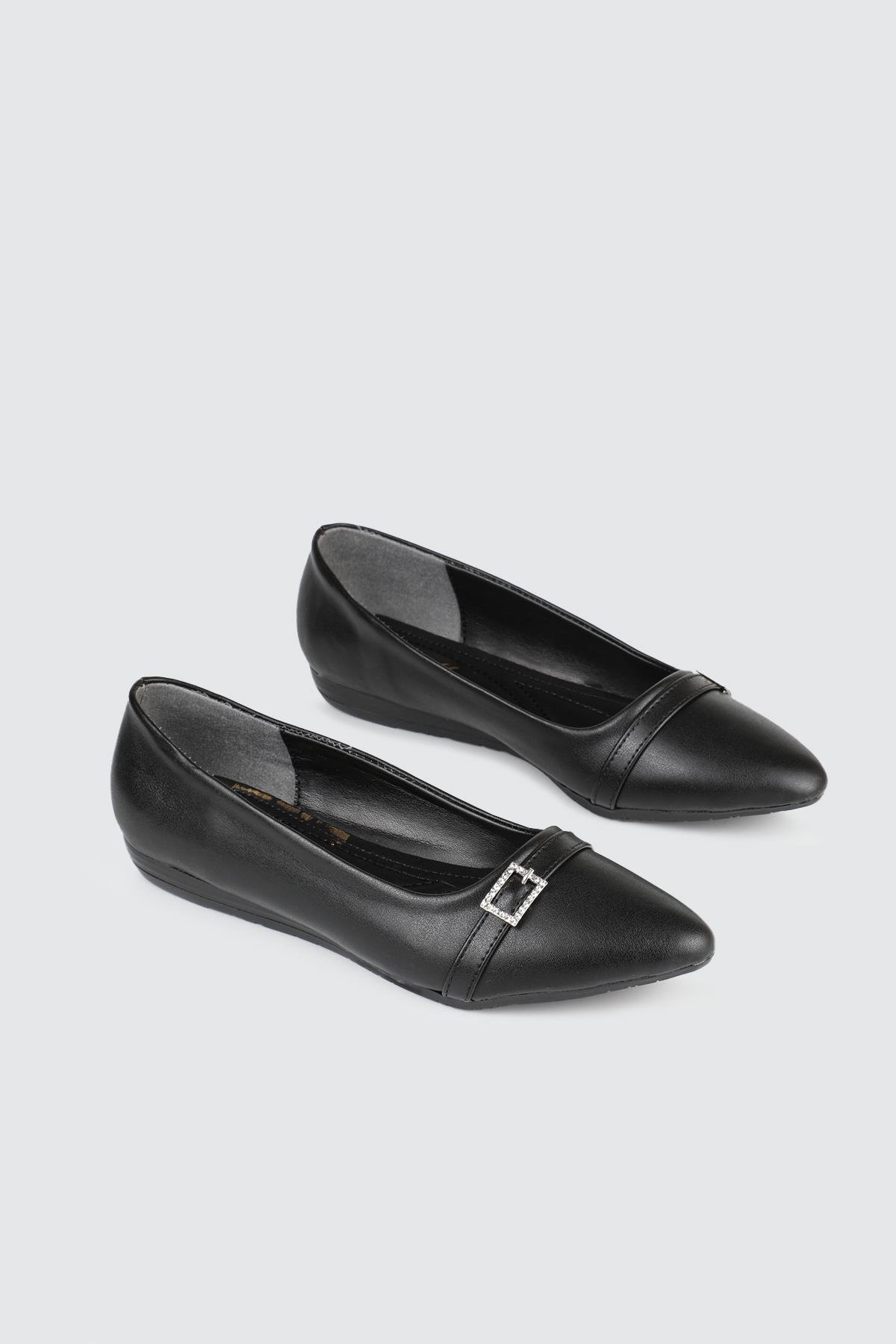 Önden Tokalı Günlük Siyah Kadın Babet ŞM-1005 Kadın Babet Carla Bella My Bella ŞM-1005 Kadın 25Y