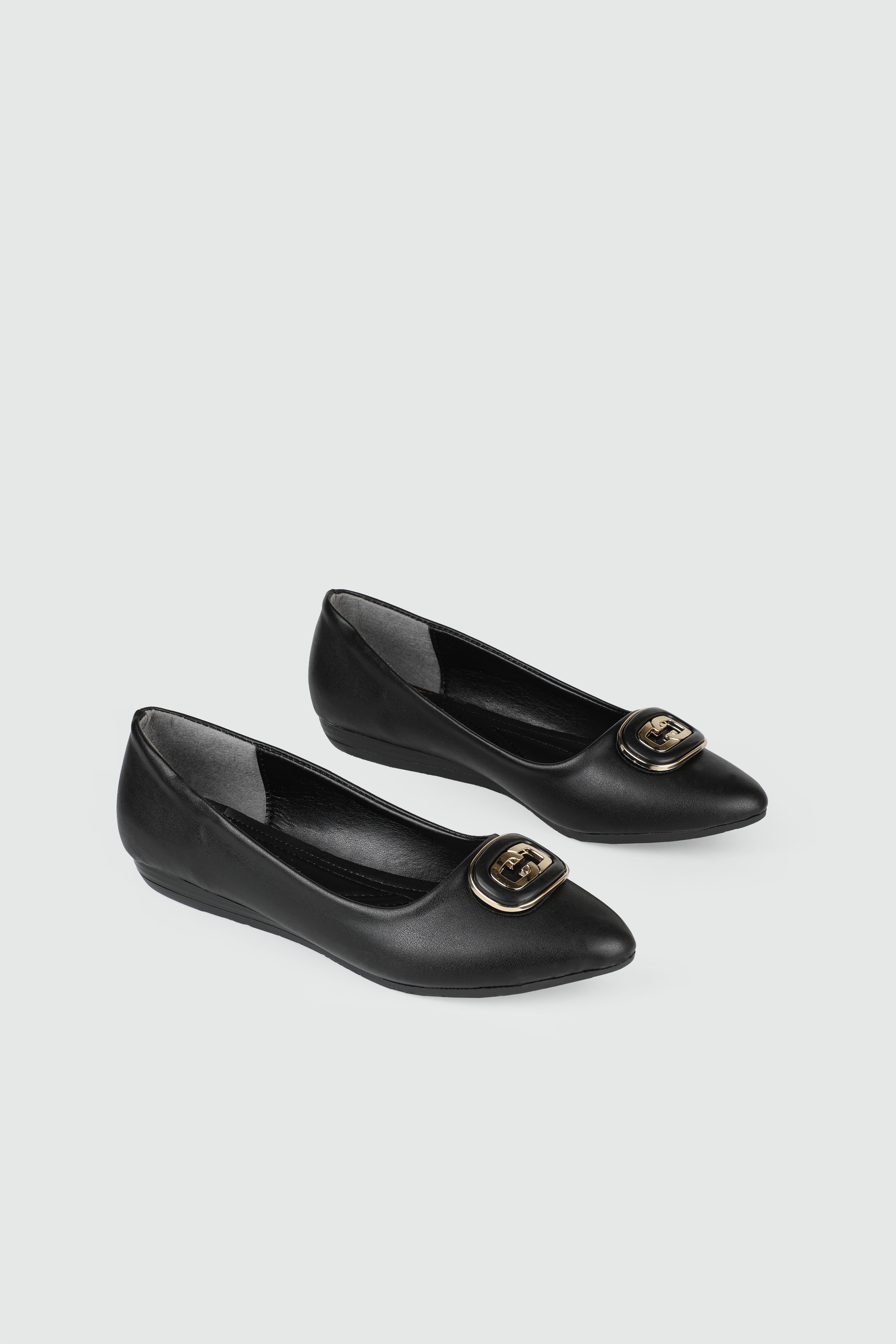 Önden Tokalı Günlük Siyah Kadın Babet ŞM-1045 Kadın Babet Carla Bella My Bella 25Y ŞM-1045 Tokalı