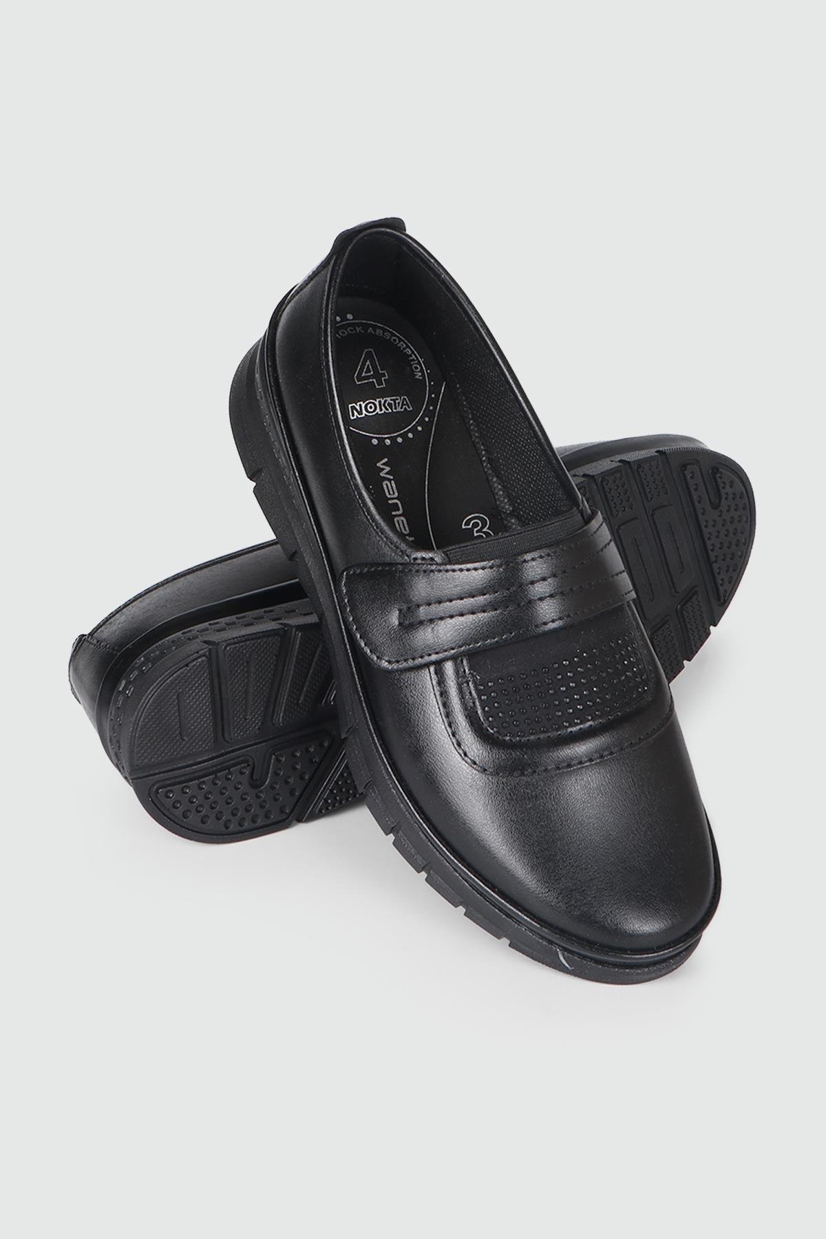 Ortapedik Taban Günlük Rahat Siyah Kadın Ayakkabı 24-124 Kadın Günlük Ayakkabı Wanetti Wanetti 24-124 ATM Kadın 24Y