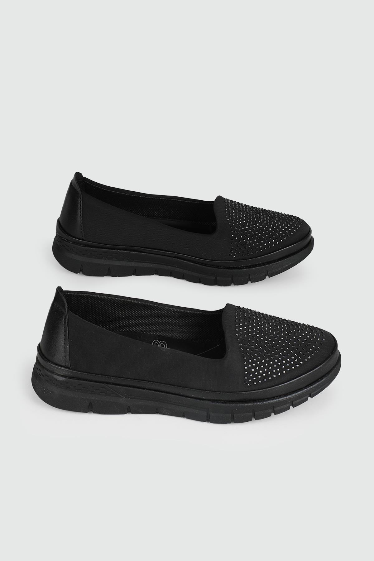 Ortapedik Taban Günlük Rahat Siyah Kadın Ayakkabı 24-118 Kadın Günlük Ayakkabı Wanetti Wanetti 24-118 ATM Kadın 24K