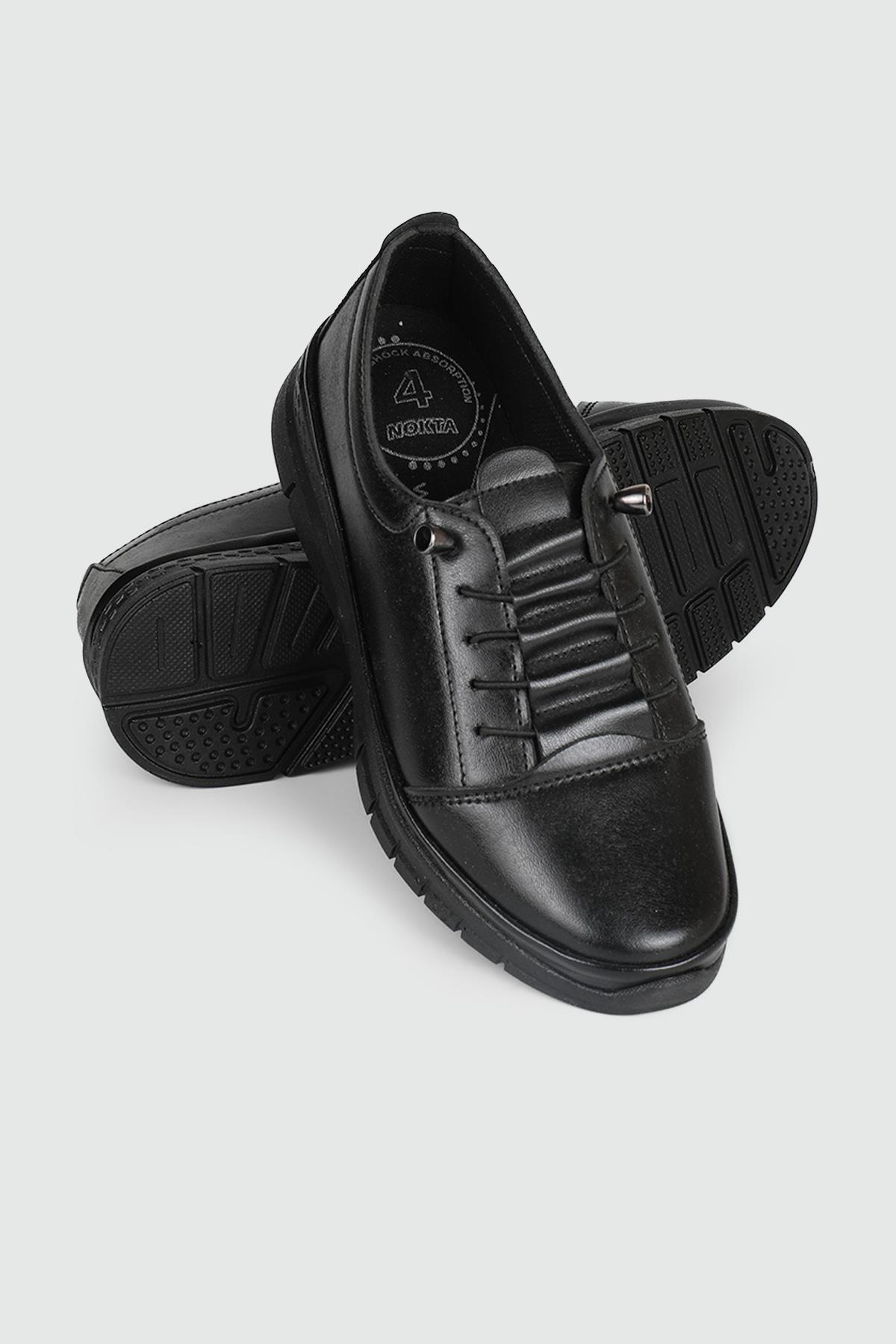 Ortapedik Taban Günlük Rahat Siyah Kadın Ayakkabı 24-187 Kadın Günlük Ayakkabı Wanetti Wanetti 24-187 Kadın 24K