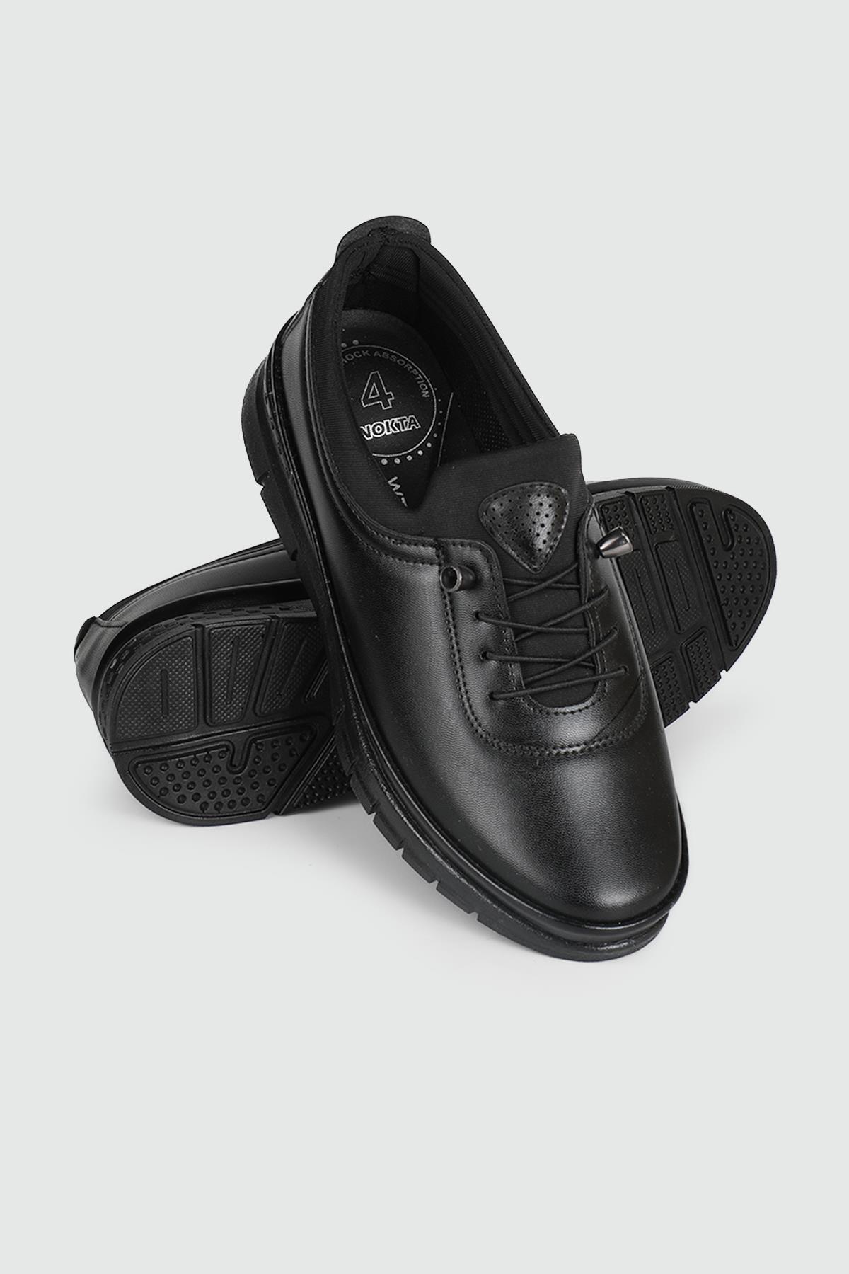 Ortapedik Taban Günlük Rahat Siyah Kadın Ayakkabı 24-122 Kadın Günlük Ayakkabı Wanetti Wanetti 24-122 ATM Kadın 24Y