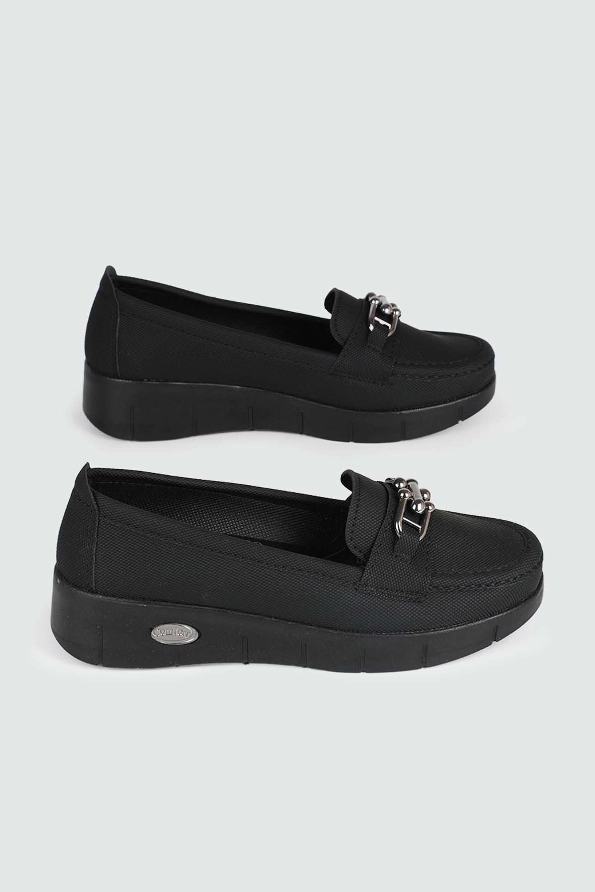 Ortapedik Taban Günlük Rahat Siyah Kot Kadın Ayakkabı WNT24-221 Kadın Günlük Ayakkabı Wanetti Wanetti 24-221 ATM Kadın 24Y