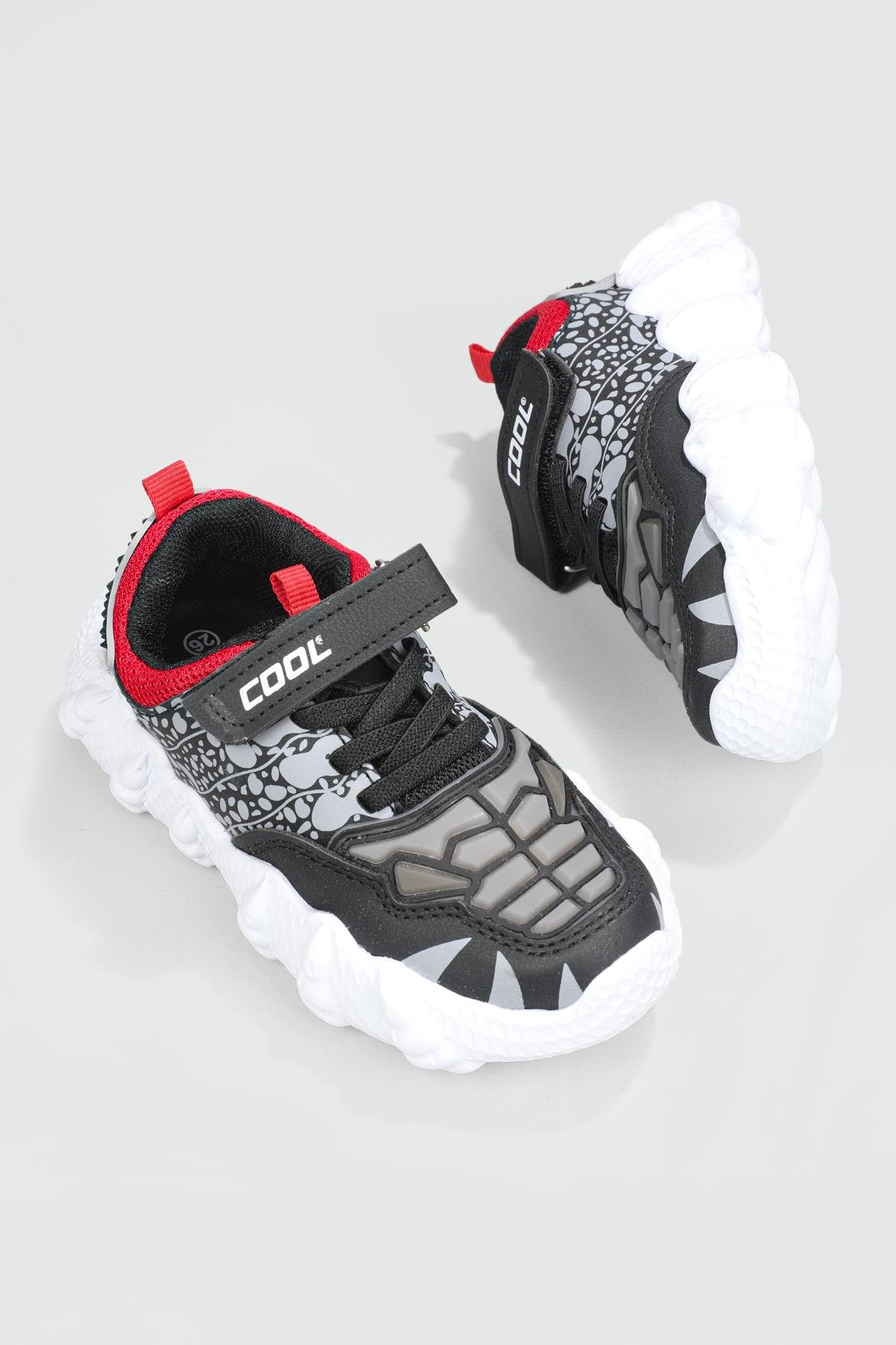 Ortopedik Işıklı Sneaker Siyah Çocuk Spor Ayakkabı GODZILLA Çocuk Günlük Spor Ayakkabı Cool COOL Godzilla Işıklı 22Y
