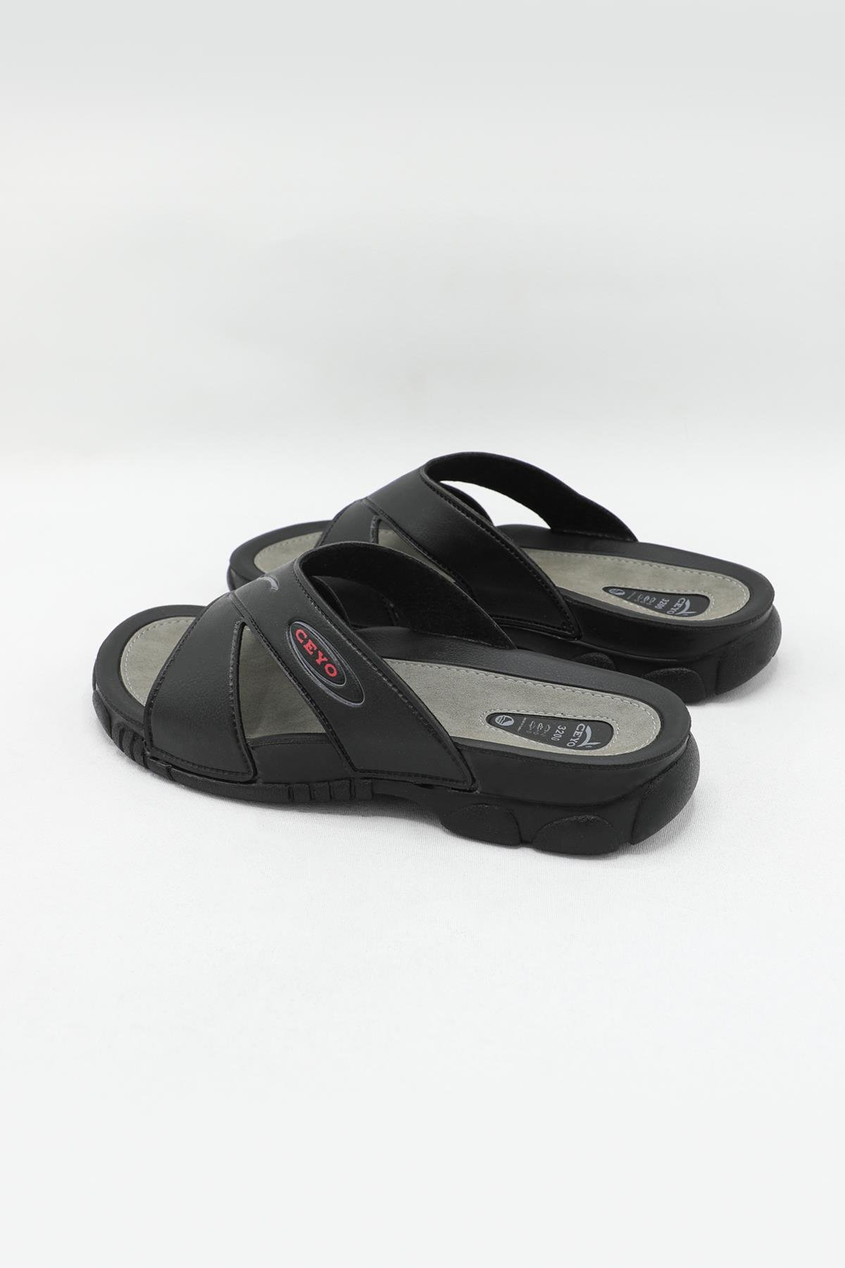Ortopedik Sıyah Erkek Terlik 3200-1 Erkek Terlik Ceyo 2550498