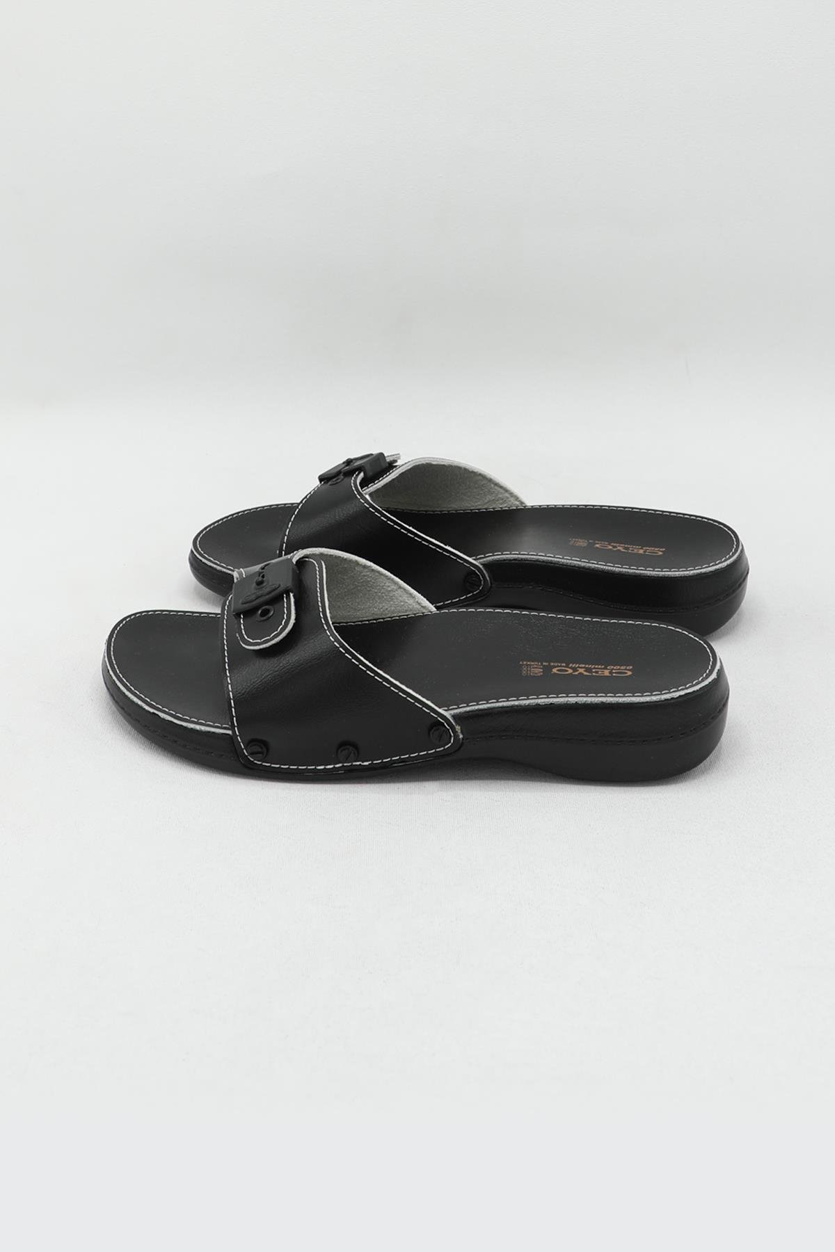 Ortopedik Sıyah Kadın Terlik 6500 Kadın Günlük Terlik Ceyo 2552375