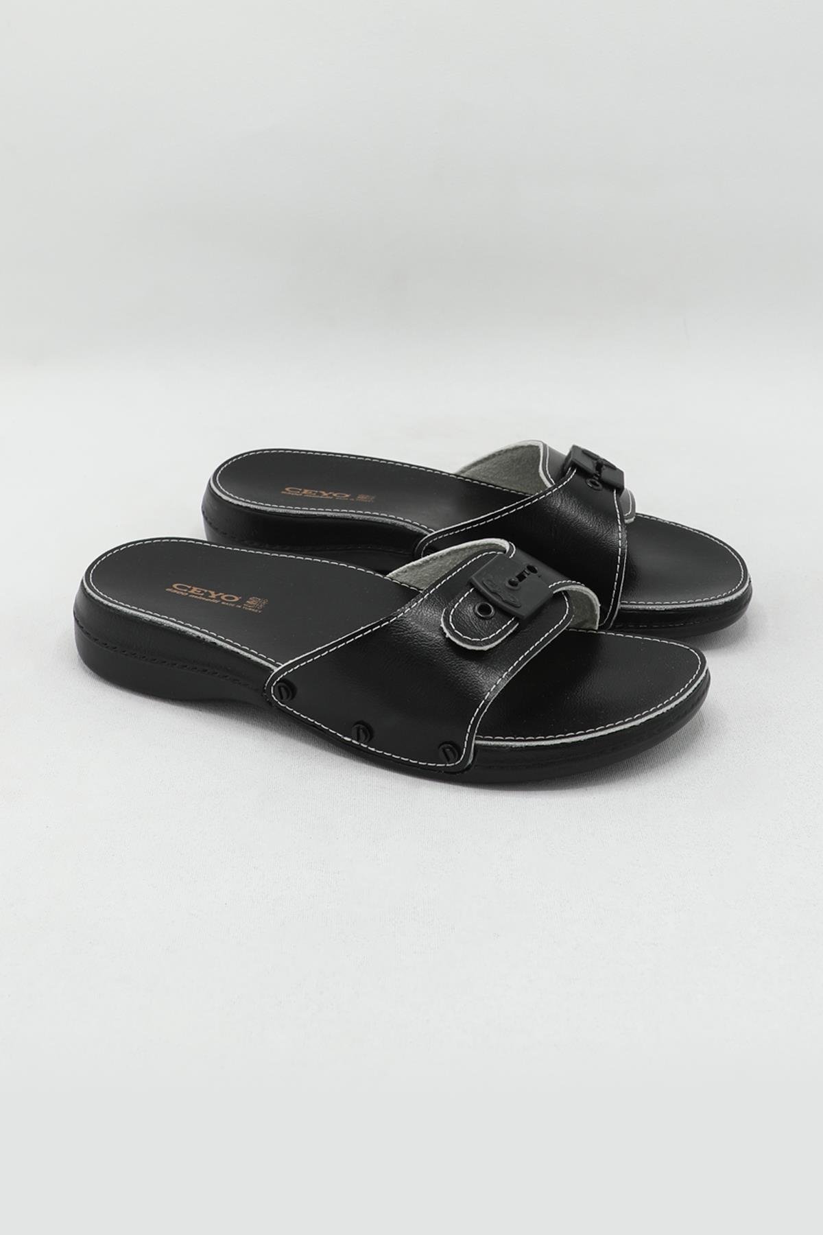 Ortopedik Sıyah Kadın Terlik 6500 Kadın Günlük Terlik Ceyo 2552375