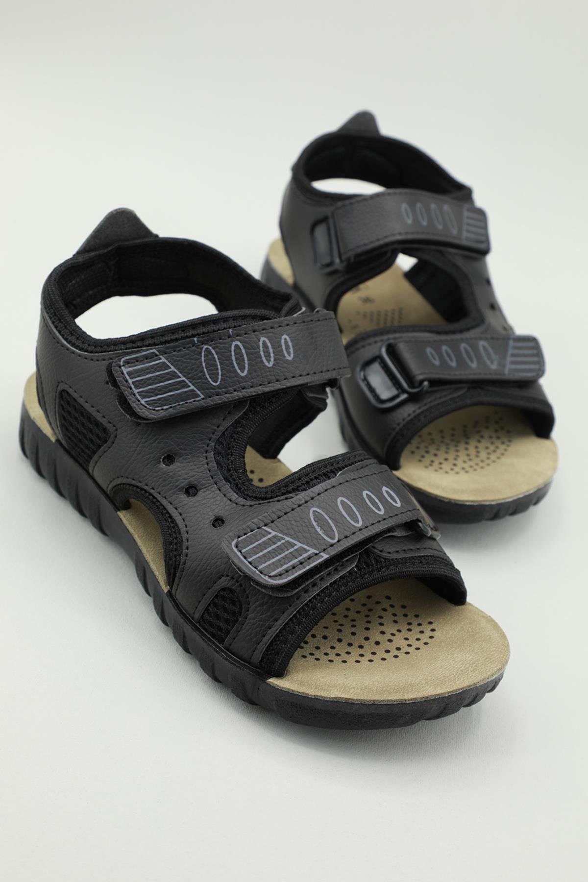 Ortopedik Siyah Unisex Sandalet 820-5 Unisex Sandalet Akım APELLA 820-5 DAKAR UNİSEX