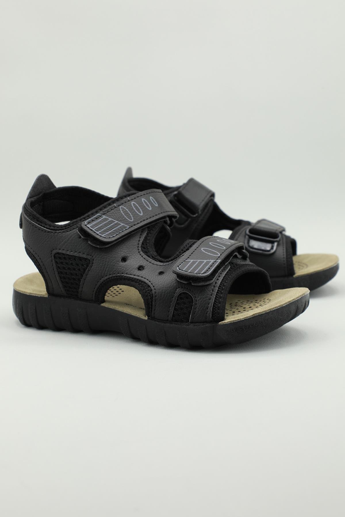 Ortopedik Siyah Unisex Sandalet 820-5 Unisex Sandalet Akım APELLA 820-5 DAKAR UNİSEX