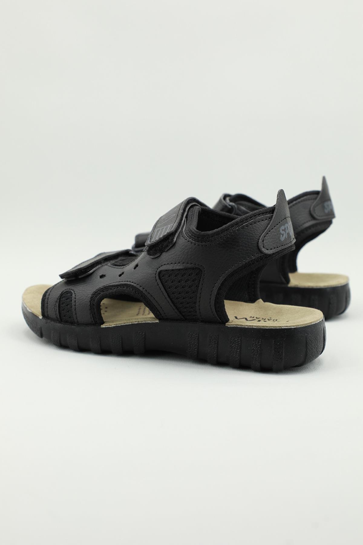 Ortopedik Siyah Unisex Sandalet 820-5 Unisex Sandalet Akım APELLA 820-5 DAKAR UNİSEX