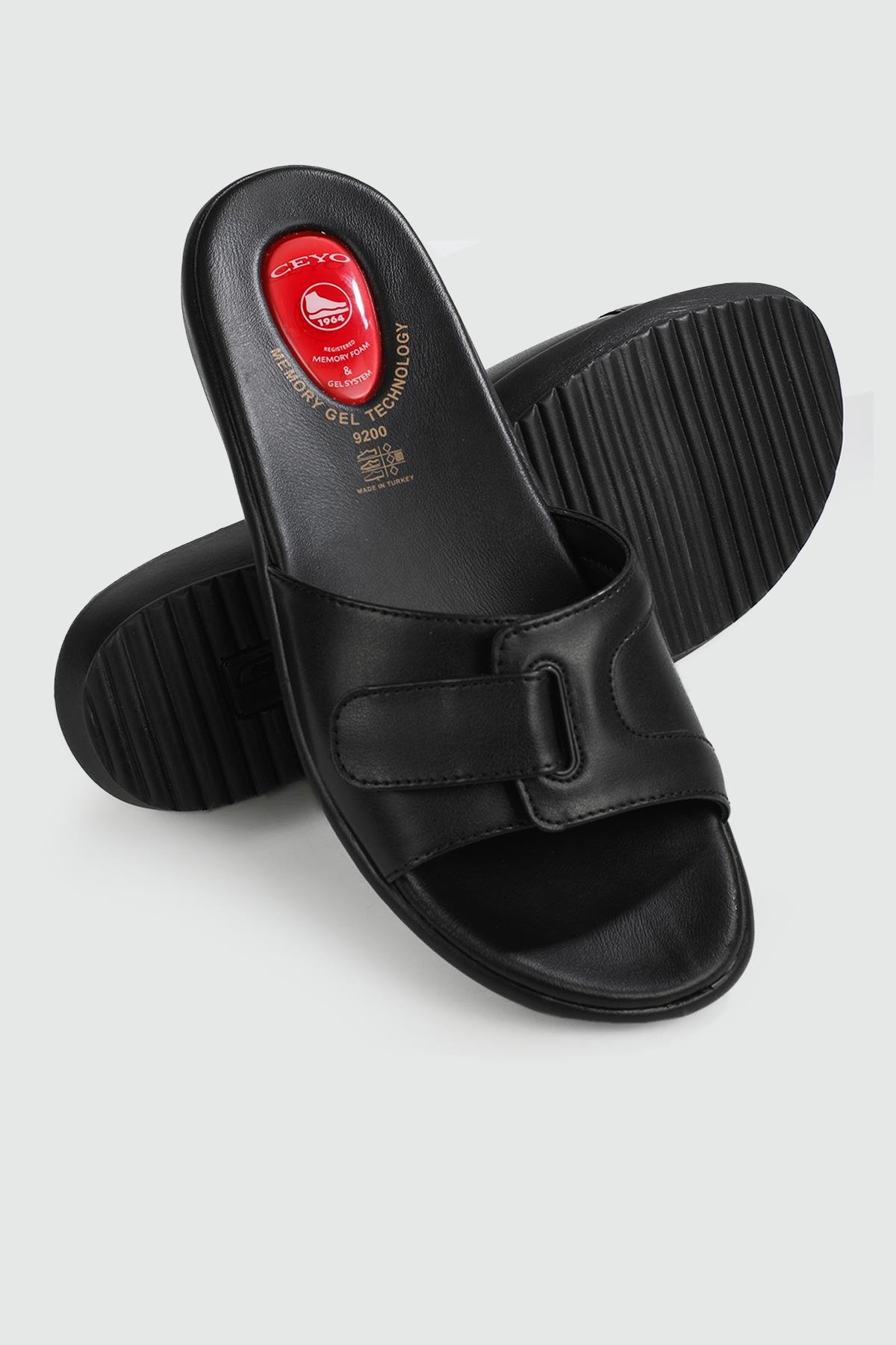 Ortopedik Taban Cırtlı Sıyah Kadın Terlik 9200-12 Kadın Günlük Terlik Ceyo 135083197
