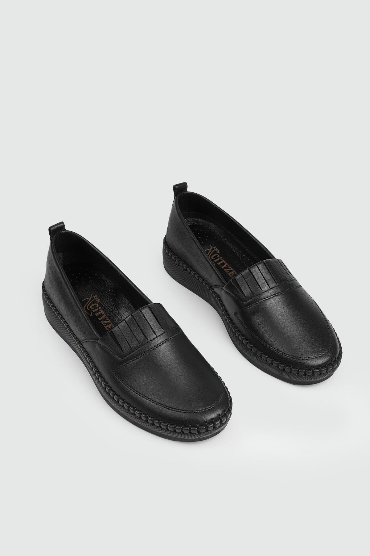 Ortopedik Taban Deri Günlük Siyah Kadın Ayakkabı FRD-2010 Kadın Rahat / Confort Anatomik Carla Bella CİTYZEN FRD-2010 Kadın 25Y