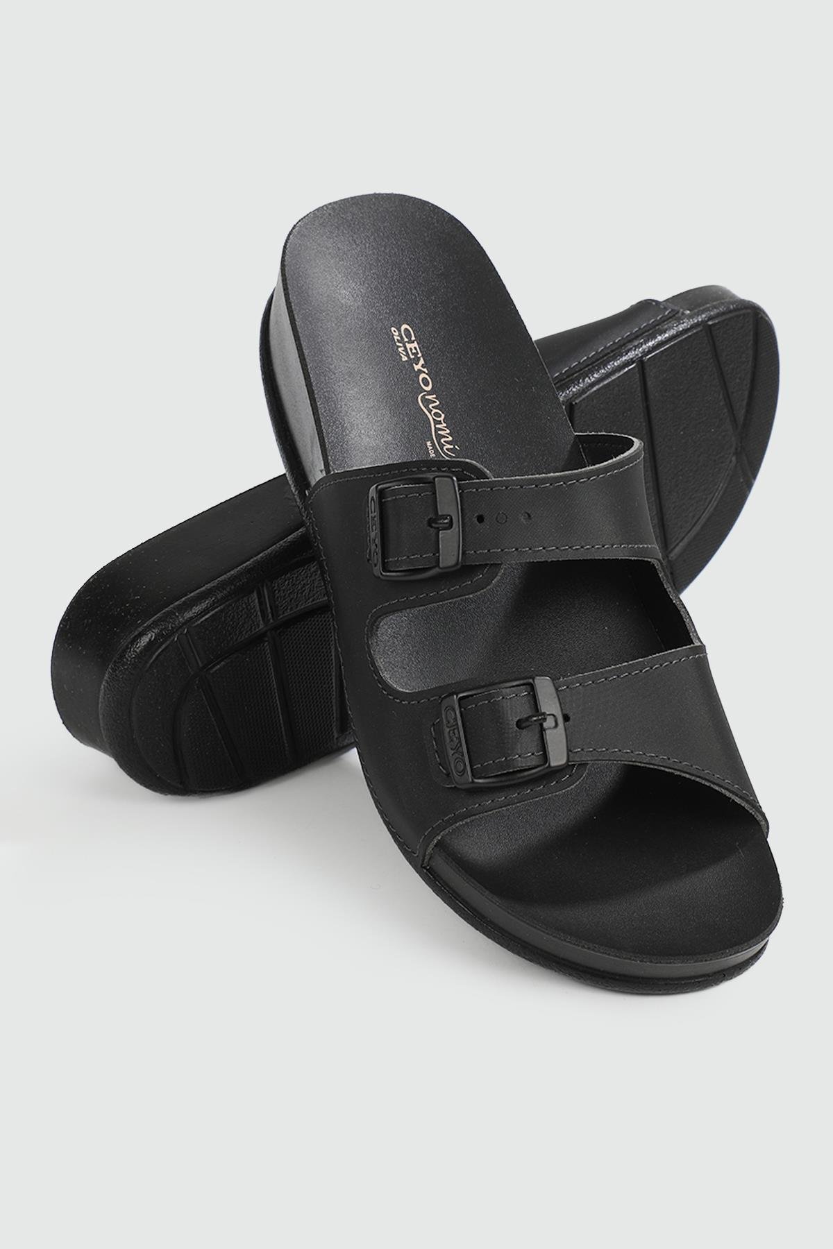 Ortopedik Taban Günlük Rahat Siyah Kadın Terlik OLIVE-7 Kadın Günlük Terlik Ceyo CEYO OLIVE -7 ZEN TERLİK