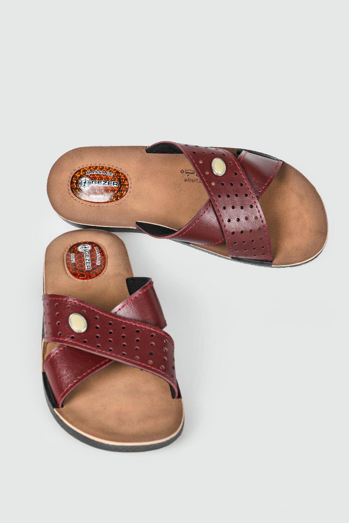 Ortopedik Taban Rahat Cırtlı Bordo Syh Kadın Terlik 10827 Kadın Günlük Terlik Gezer 20142102