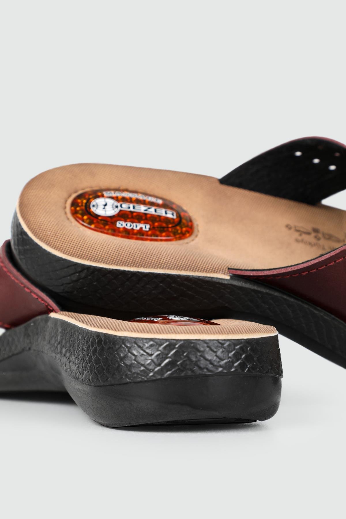 Ortopedik Taban Rahat Cırtlı Bordo Syh Kadın Terlik 10827 Kadın Günlük Terlik Gezer 20142102