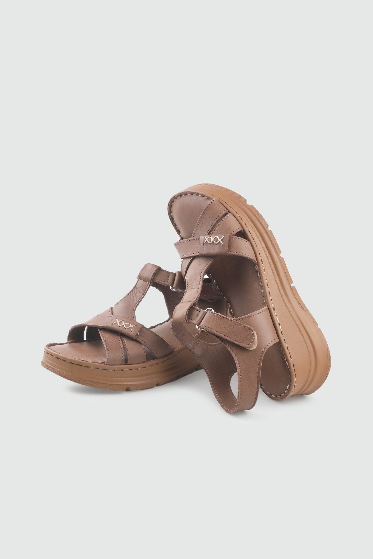 Ortopedik Taban Rahat Cırtlı Fındık Kadın Sandalet My Bella TVL-011 Kadın Düz Sandalet MY BELLA My Bella TVL-011 Kadın 26Y