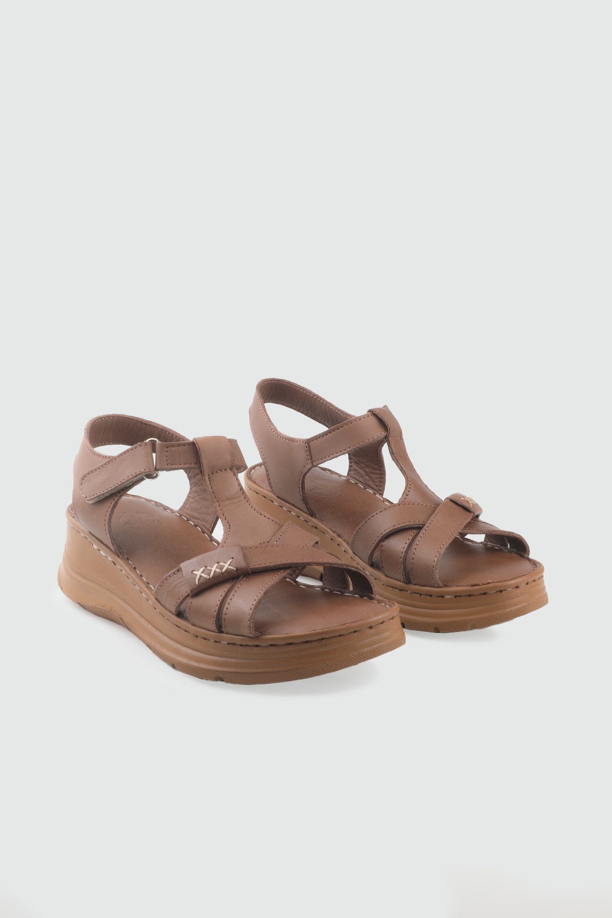 Ortopedik Taban Rahat Cırtlı Fındık Kadın Sandalet My Bella TVL-011 Kadın Düz Sandalet MY BELLA My Bella TVL-011 Kadın 26Y