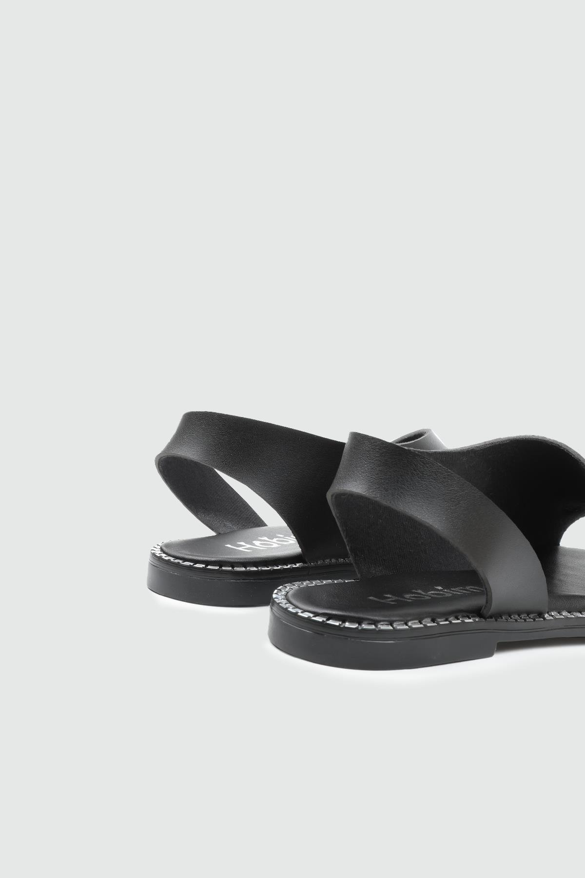 Parmak ArasıSandalet Siyah Sandalet SDY-102 Kadın düz Sandalet MyBella My Bella SDY-102 Kadın 25Y