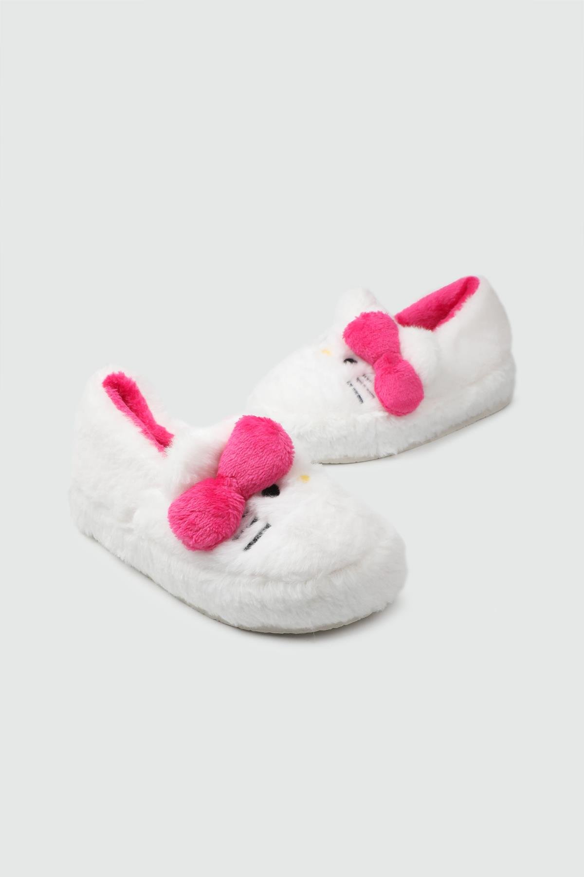 Peluş Kity Beyaz Fuşya Çocuk Panduf Hello Kitty 2025 Çocuk Panduf Çocuk Panduf Beınsteps Hello Kitty 2025 Çocuk Panduf