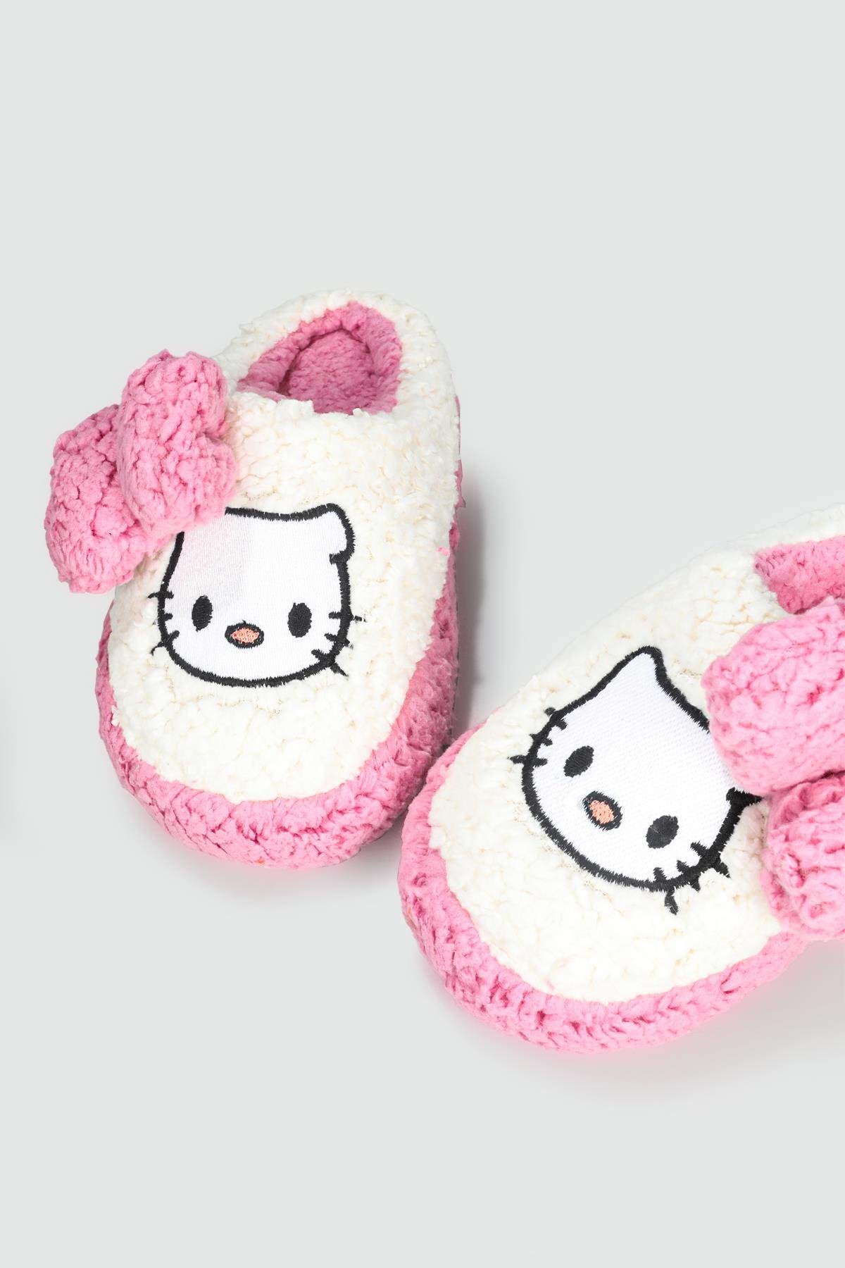 Peluş Kity Pembe Çocuk Panduf HELLOCİTY Çocuk Panduf Beınsteps Hello City Kedi