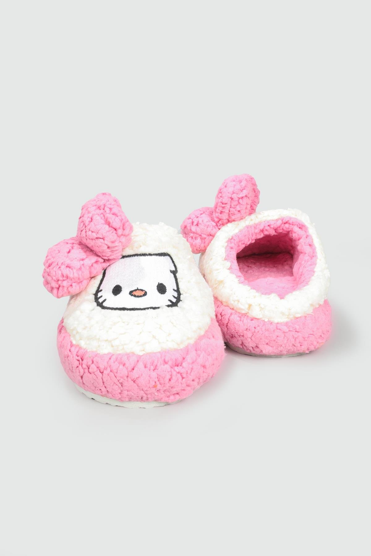 Peluş Kity Pembe Çocuk Panduf HELLOCİTY Çocuk Panduf Beınsteps Hello City Kedi