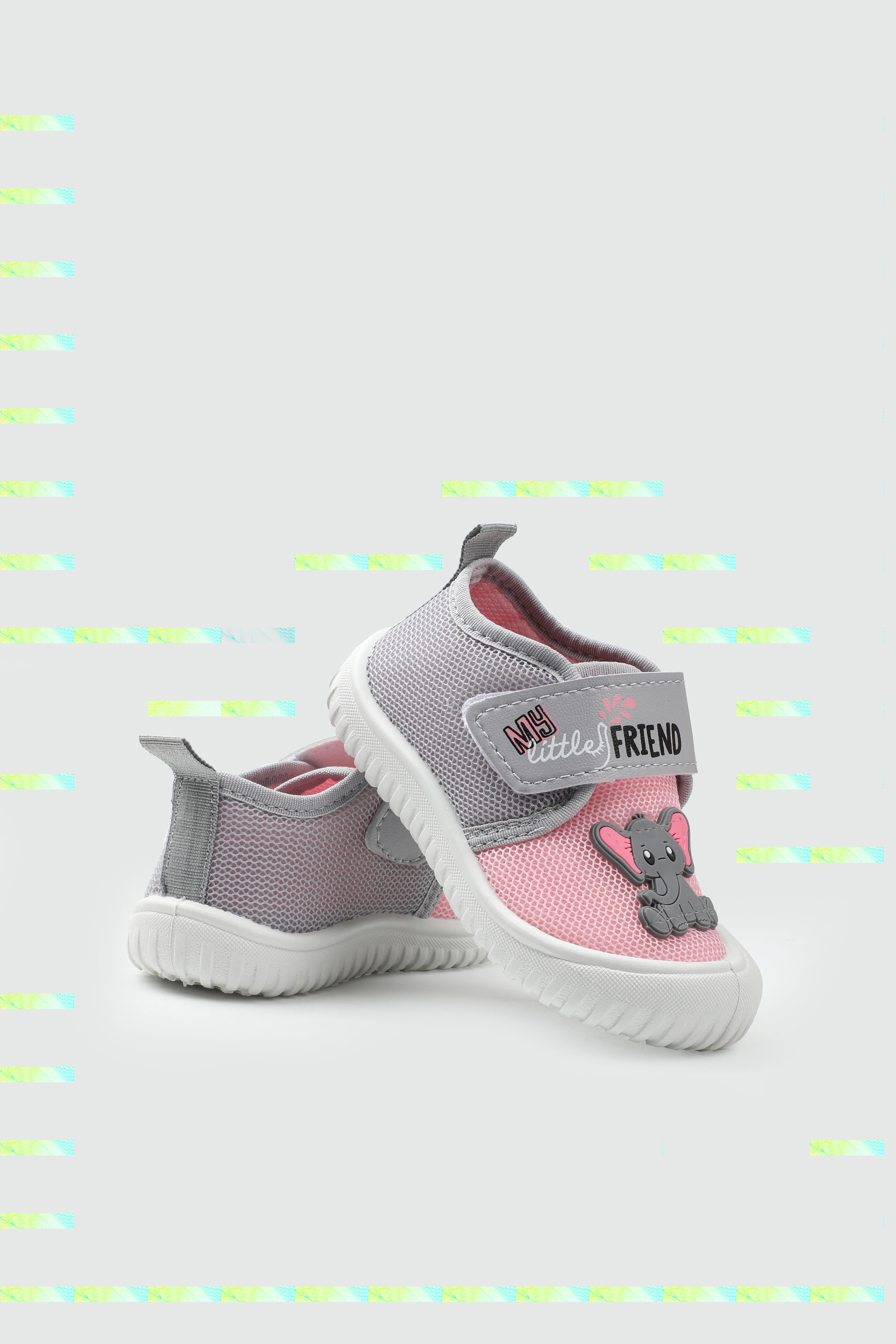 Pembe Gri Bebe Günlük Ayakkabı GEZER 3448 Bebek Sneaker Gezer GEZER 3448 BEBE KETEN