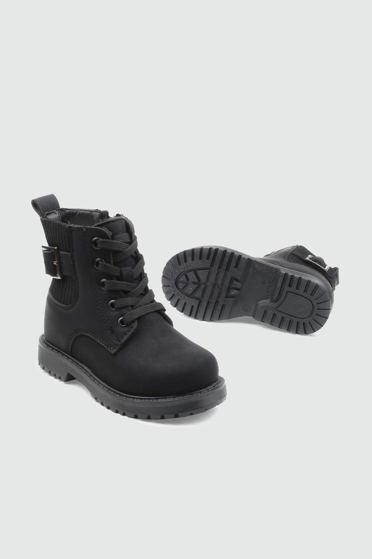 Rahat Bağcıklı Fermuarlı Siyah Nubuk Çocuk Bot 24046 Çocuk bot & Çizme Polact POLACT 24030 Patik 25K