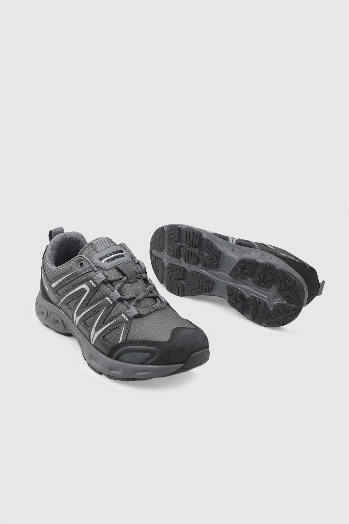 Rahat Bağcıklı Sneaker Füme Siyah Erkek Spor Ayakkabı WİCKERS 3091 Erkek Günlük Spor Ayakkabı Wickers WİCKERS 26K 3091 MER AYAK