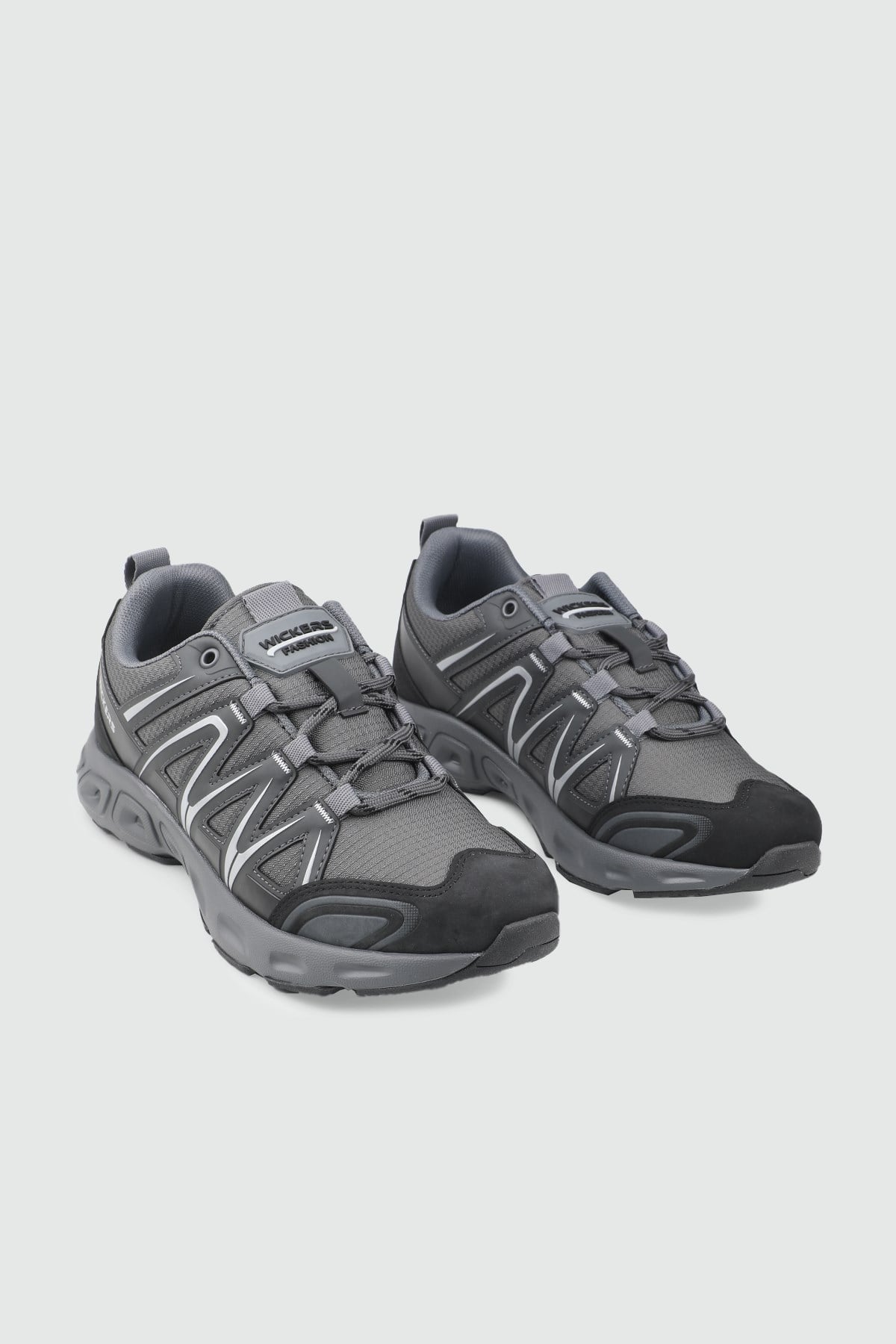 Rahat Bağcıklı Sneaker Füme Siyah Erkek Spor Ayakkabı WİCKERS 3091 Erkek Günlük Spor Ayakkabı Wickers WİCKERS 26K 3091 MER AYAK