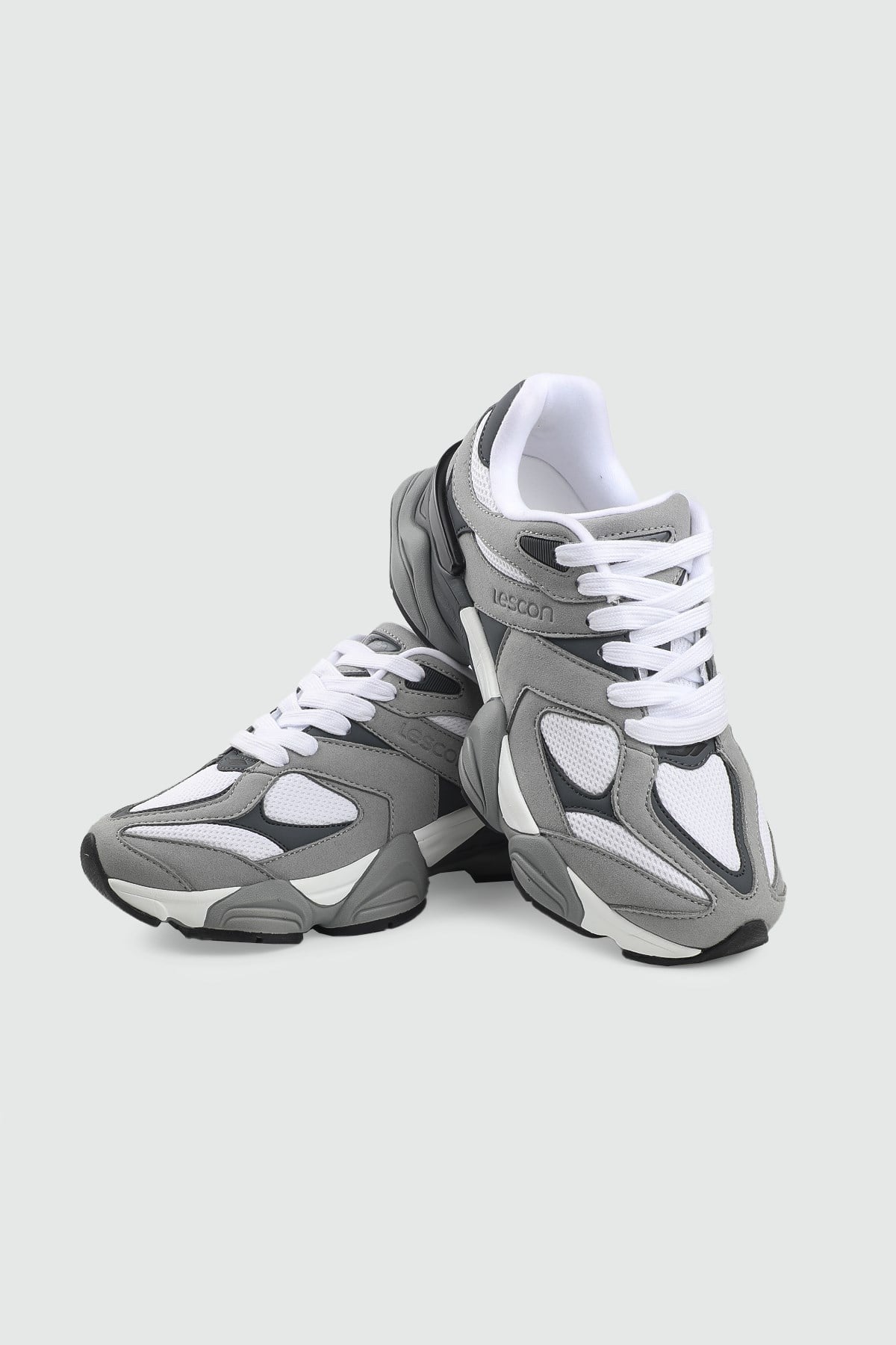 Rahat Bağcıklı Sneaker Gri Kadın Spor Ayakkabı LESCON GHOST 3 Kadın Günlük Spor Ayakkabı Lescon LESCON GHOST 3 EASYSTEP UNİS