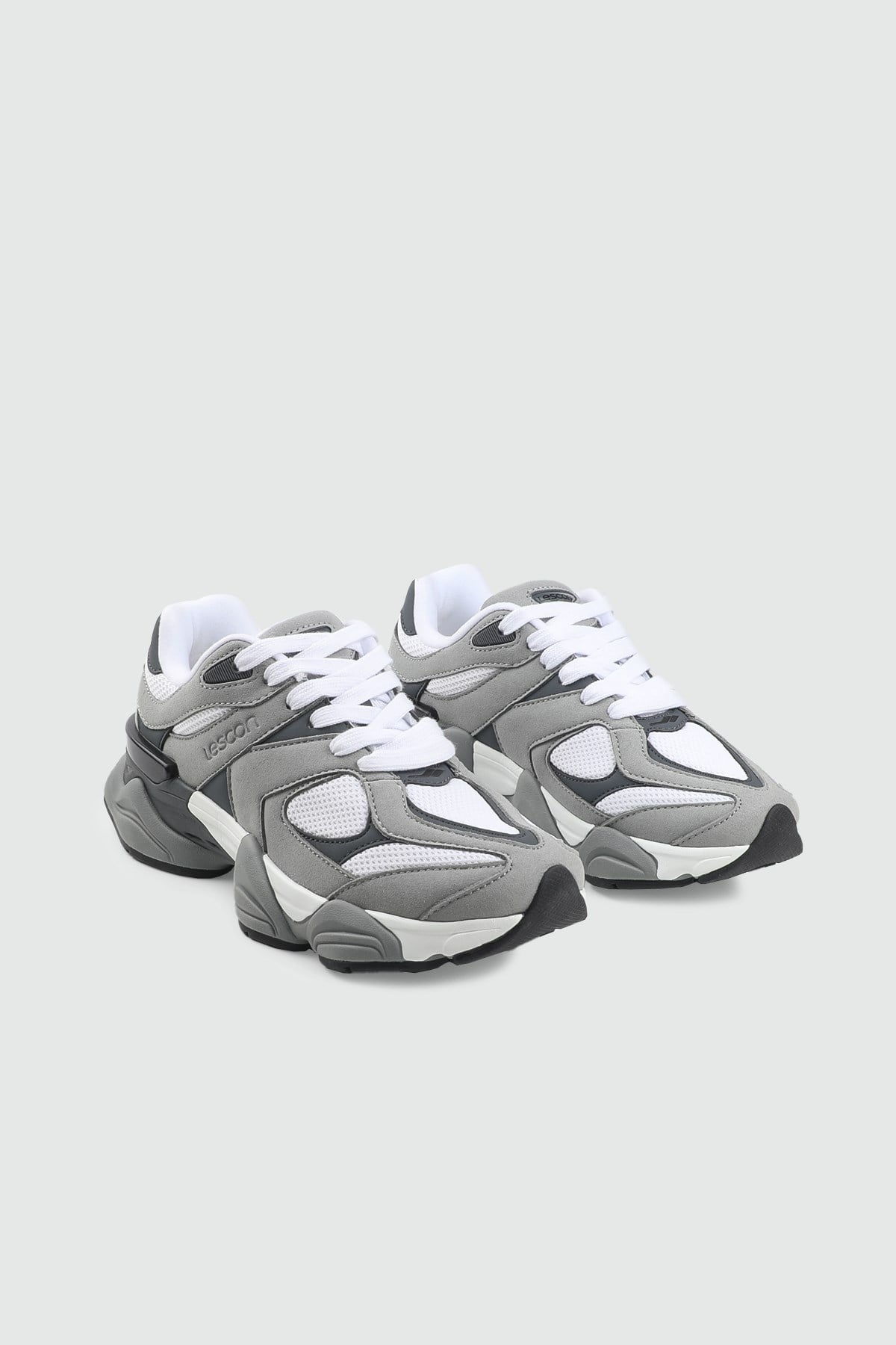 Rahat Bağcıklı Sneaker Gri Kadın Spor Ayakkabı LESCON GHOST 3 Kadın Günlük Spor Ayakkabı Lescon LESCON GHOST 3 EASYSTEP UNİS