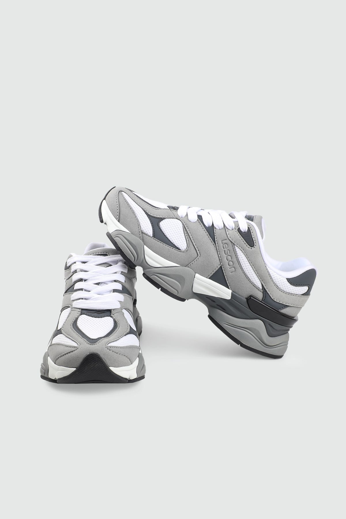 Rahat Bağcıklı Sneaker Gri Kadın Spor Ayakkabı LESCON GHOST 3 Kadın Günlük Spor Ayakkabı Lescon LESCON GHOST 3 EASYSTEP UNİS