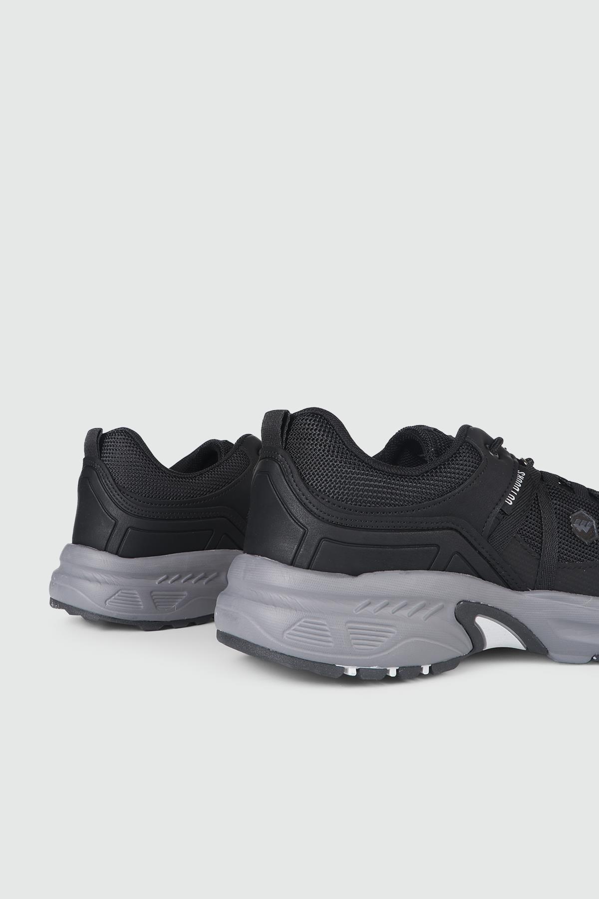 Rahat Bağcıklı Sneaker Siyah Füme Erkek Spor Ayakkabı 2709 Erkek Günlük Spor Ayakkabı Wickers WİCKERS 2709 MER AYAK