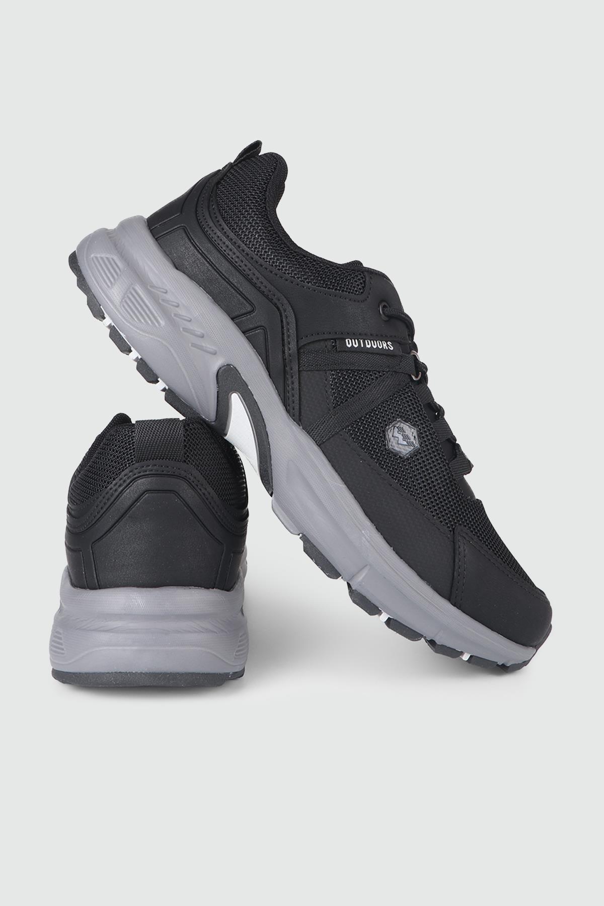 Rahat Bağcıklı Sneaker Siyah Füme Erkek Spor Ayakkabı 2709 Erkek Günlük Spor Ayakkabı Wickers WİCKERS 2709 MER AYAK