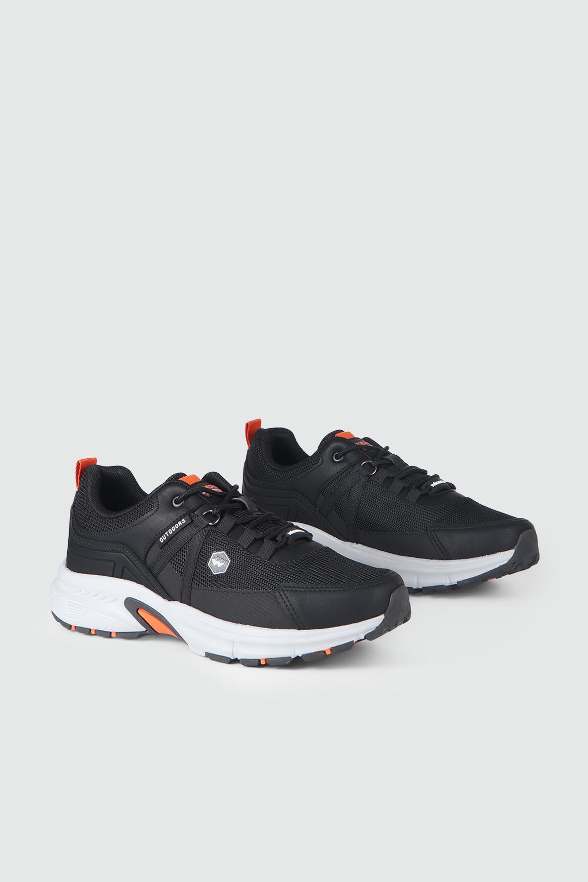 Rahat Bağcıklı Sneaker Siyah Turuncu Erkek Spor Ayakkabı 2709 Erkek Günlük Spor Ayakkabı Wickers WİCKERS 2709 MER AYAK