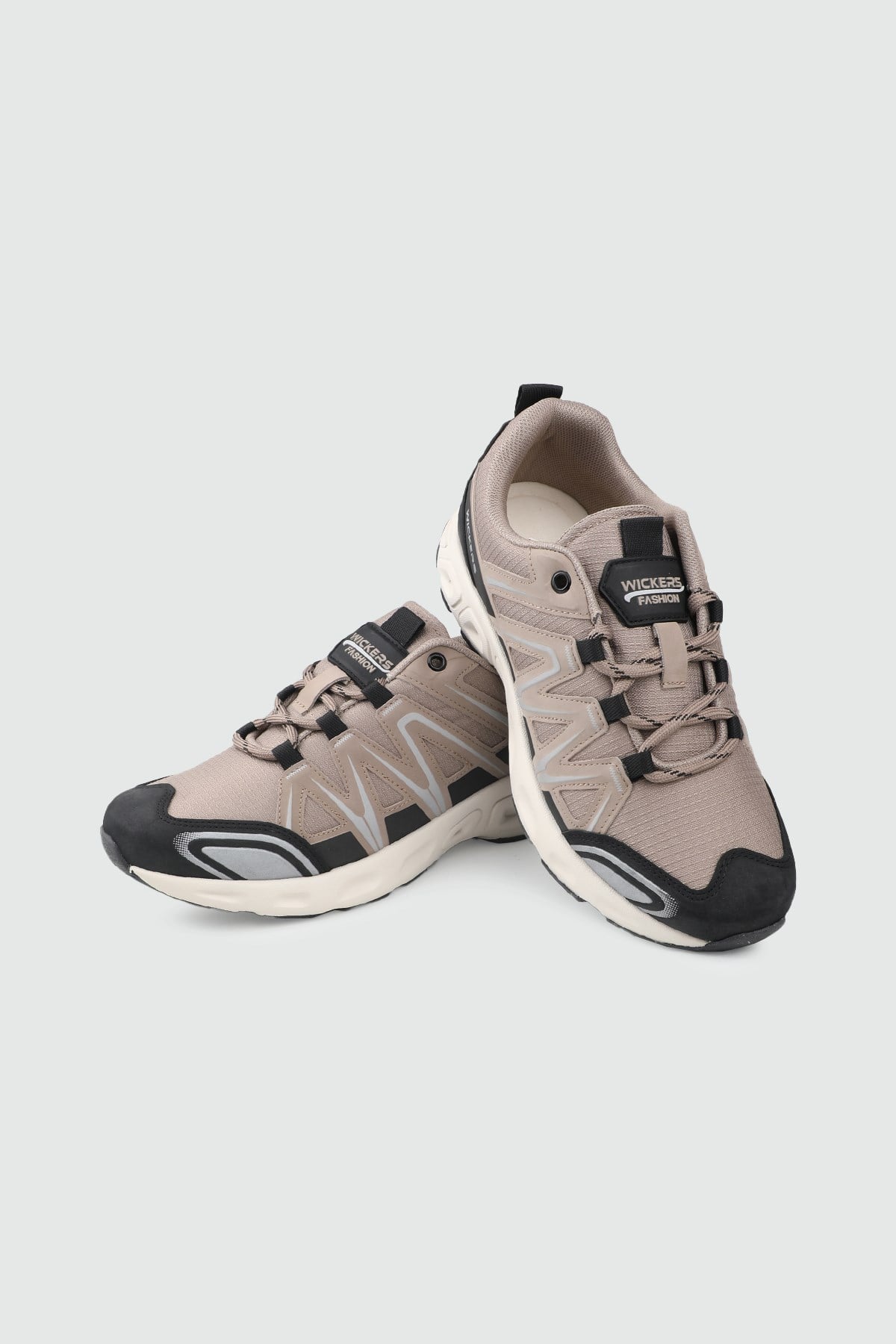 Rahat Bağcıklı Sneaker Vizon Siyah Erkek Spor Ayakkabı WİCKERS 3091 Erkek Günlük Spor Ayakkabı Wickers WİCKERS 26K 3091 MER AYAK