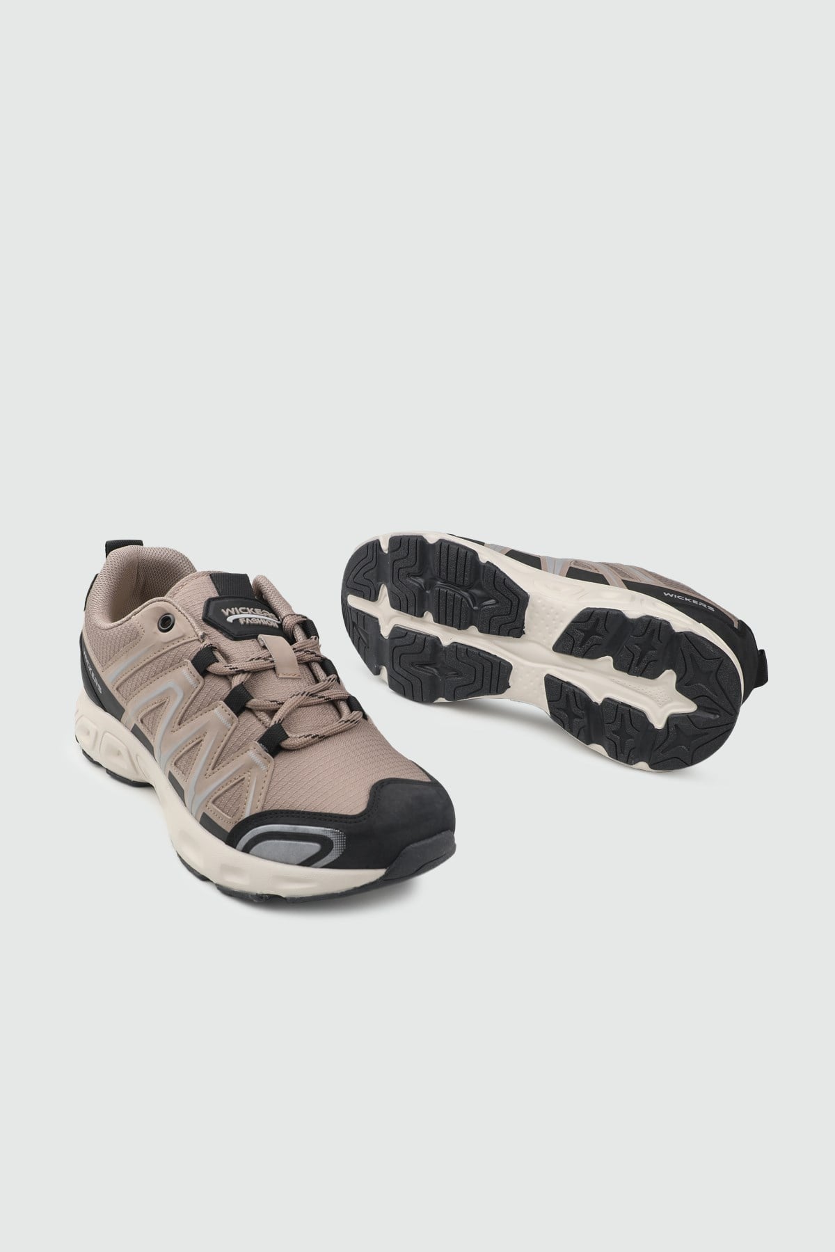 Rahat Bağcıklı Sneaker Vizon Siyah Erkek Spor Ayakkabı WİCKERS 3091 Erkek Günlük Spor Ayakkabı Wickers WİCKERS 26K 3091 MER AYAK